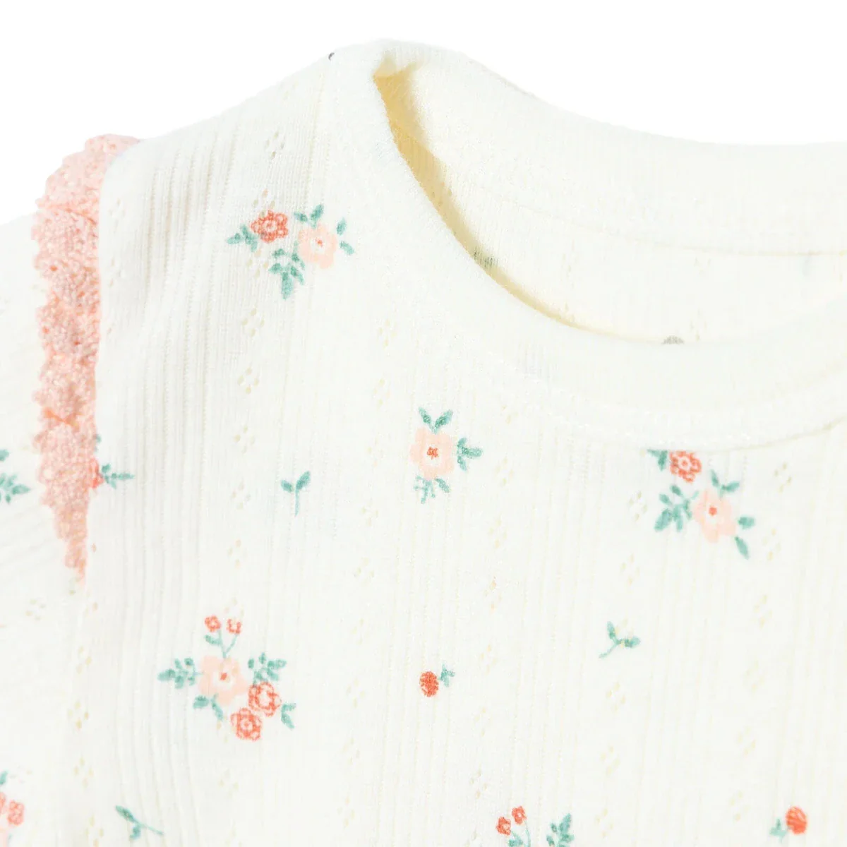 Bebetto Girls Bodysuit & Footless Bottom Set Floral Print - Pink - Image 3