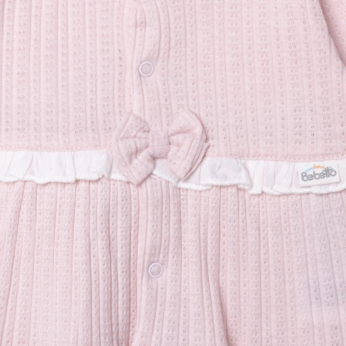 Bebetto Girls Cardigan & Footed Trousers Set Bow Print Long - Pink - Image 5