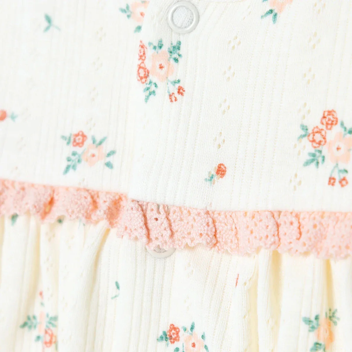 Bebetto Girls Cardigan & Footed Trousers Set Floral Print - Pink - Image 4