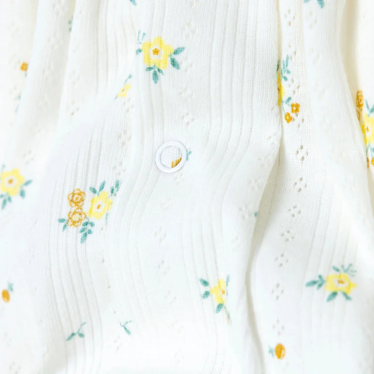 Bebetto Girls Cardigan & Footed Trousers Set Floral Print - Yellow - Image 5