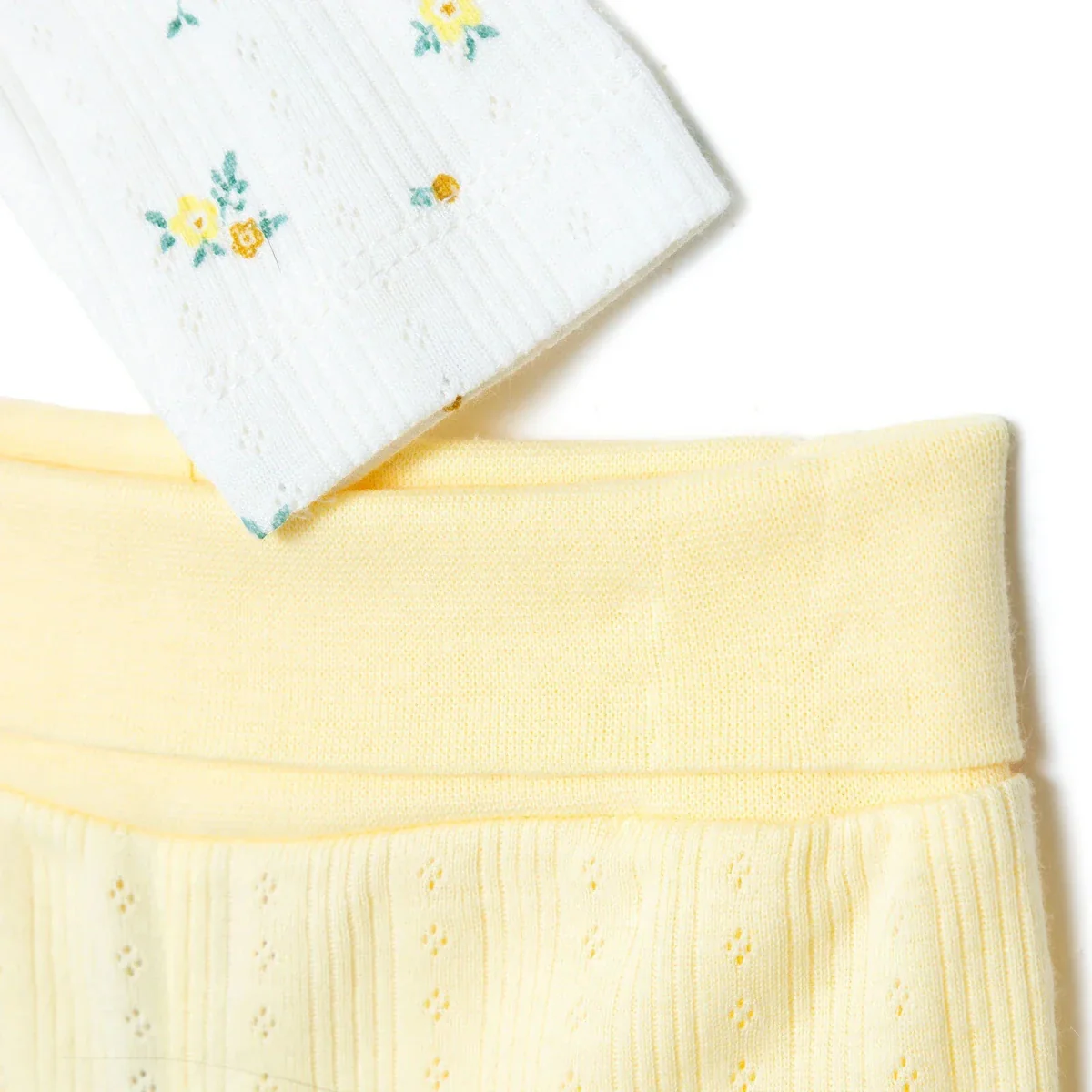 Bebetto Girls Cardigan & Footed Trousers Set Floral Print - Yellow - Image 6