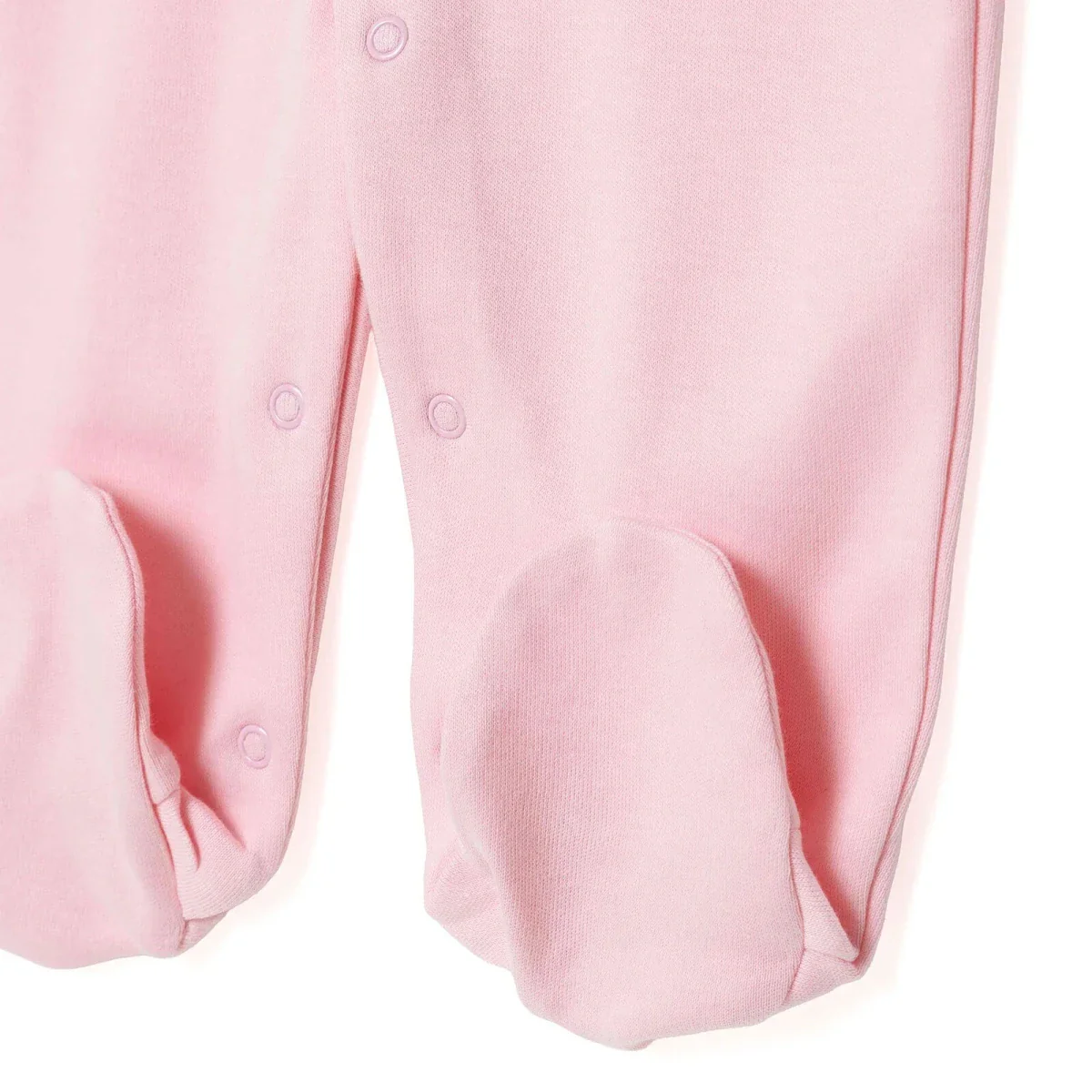 Bebetto Girls Footed Sleepsuit Snap Fastening Loves You Crew Neck Full Length Long Sleeve - Pink - Image 6