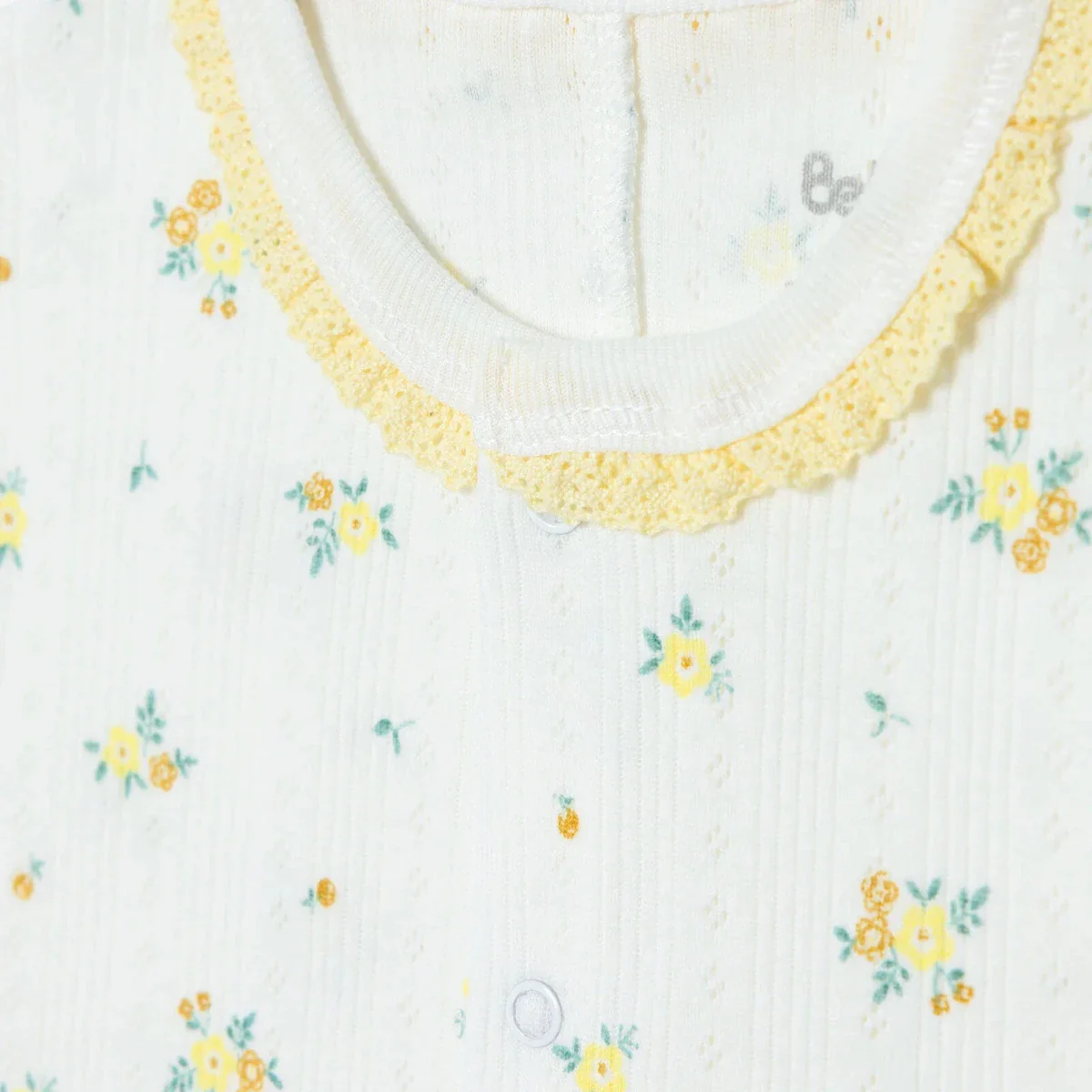 Bebetto Girls Short Romper Floral Print - Yellow - Image 3