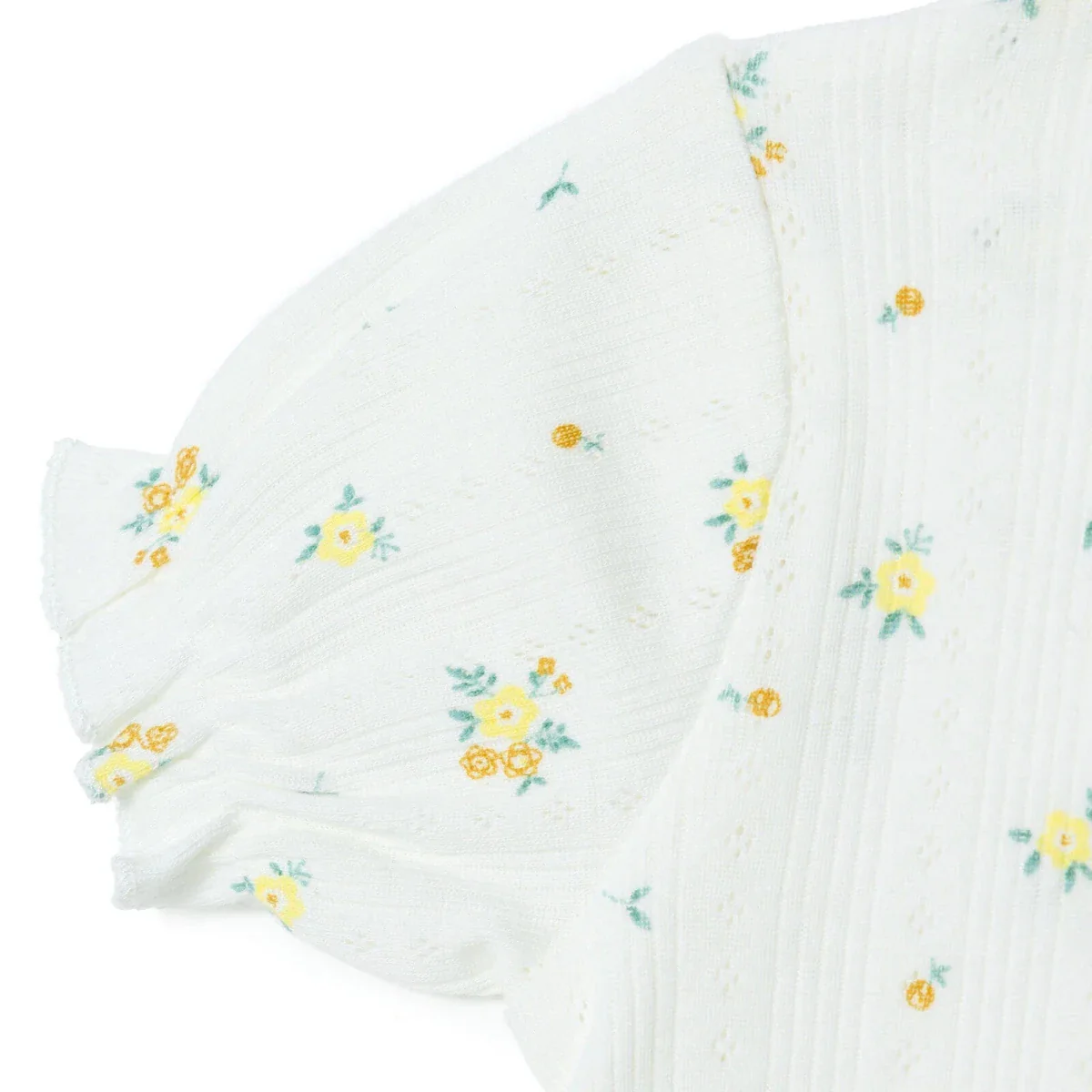 Bebetto Girls Short Romper Floral Print - Yellow - Image 4