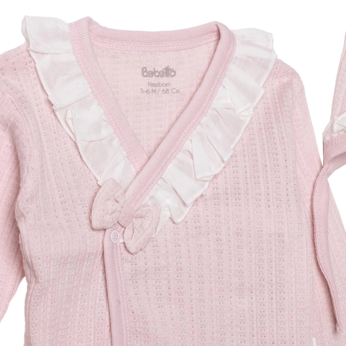 Bebetto Girls Vest Hat & Footed Bottom Set Long - Pink - Image 3