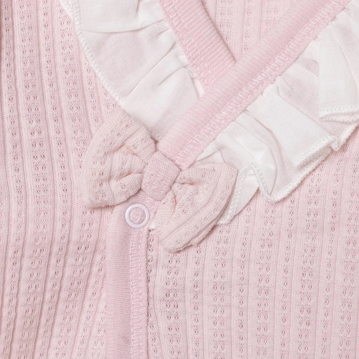 Bebetto Girls Vest Hat & Footed Bottom Set Long - Pink - Image 4