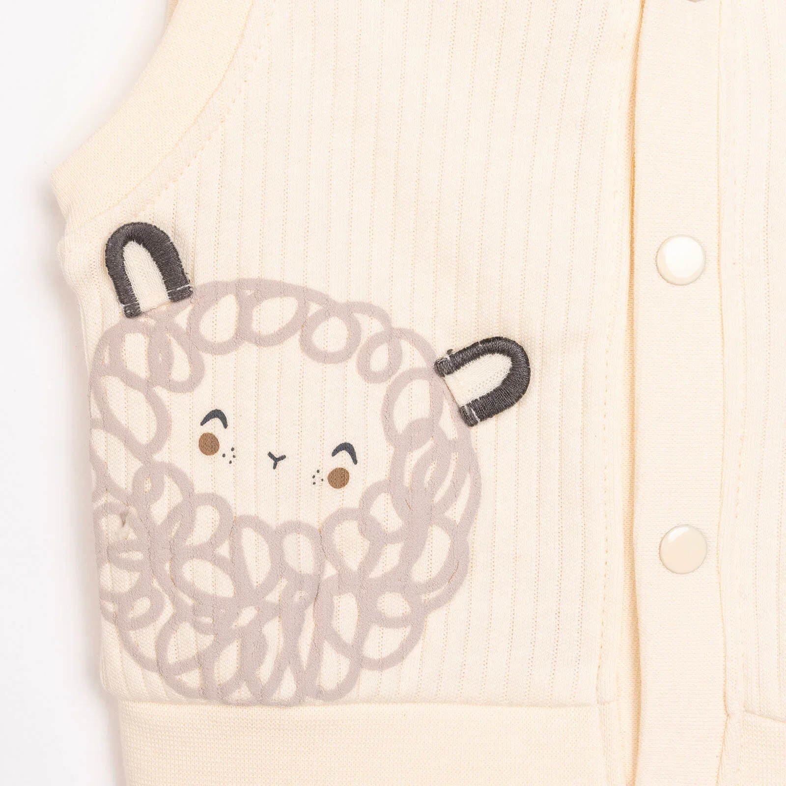 Bebetto Newborn Baby Girl Cardigan - Ecru - Image 5
