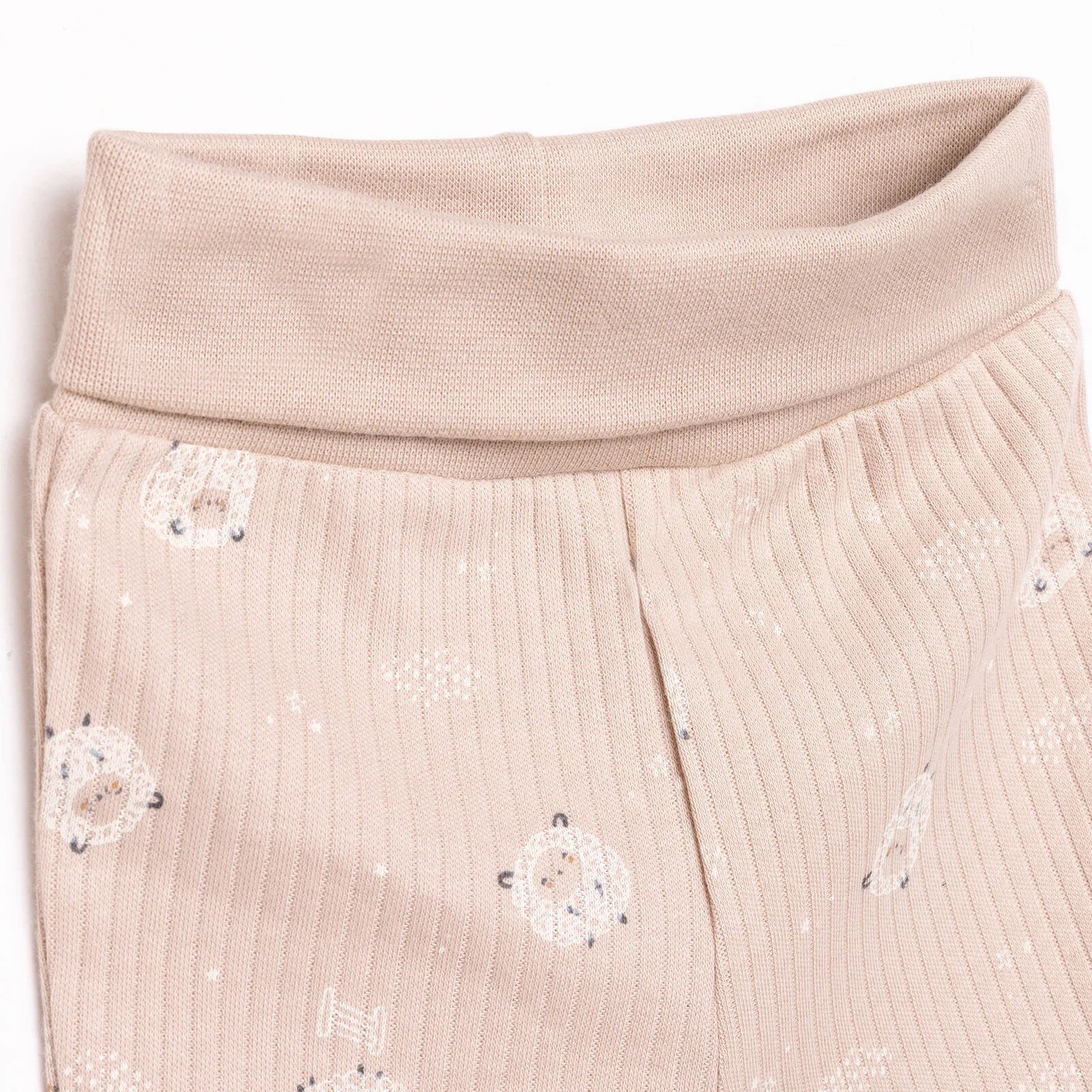 Bebetto Newborn Baby Girl Top-Footed Jumpsuit- Hat - Beige - Image 7