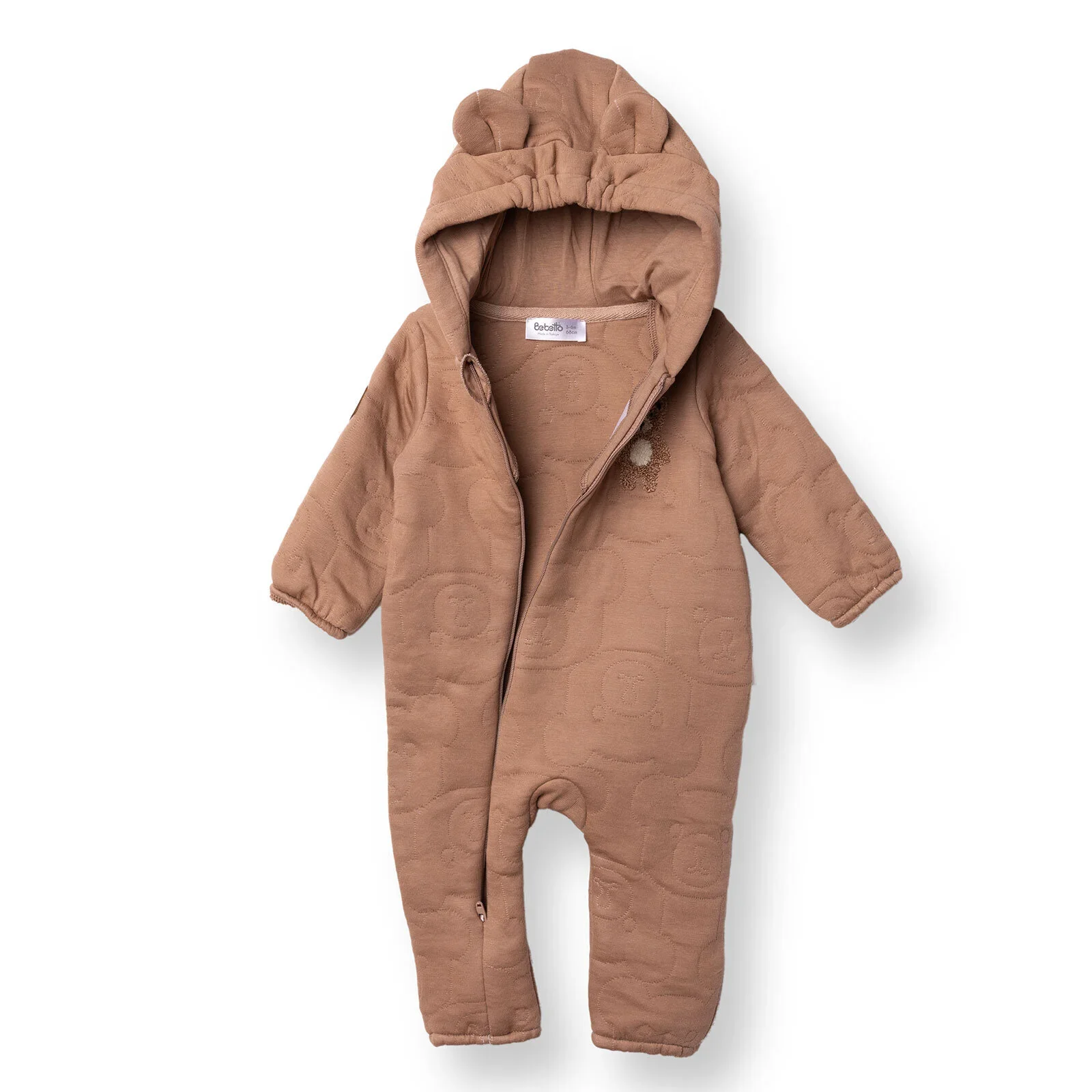 Bebetto Newborn Footless Jumpsuit - Brown - Image 3