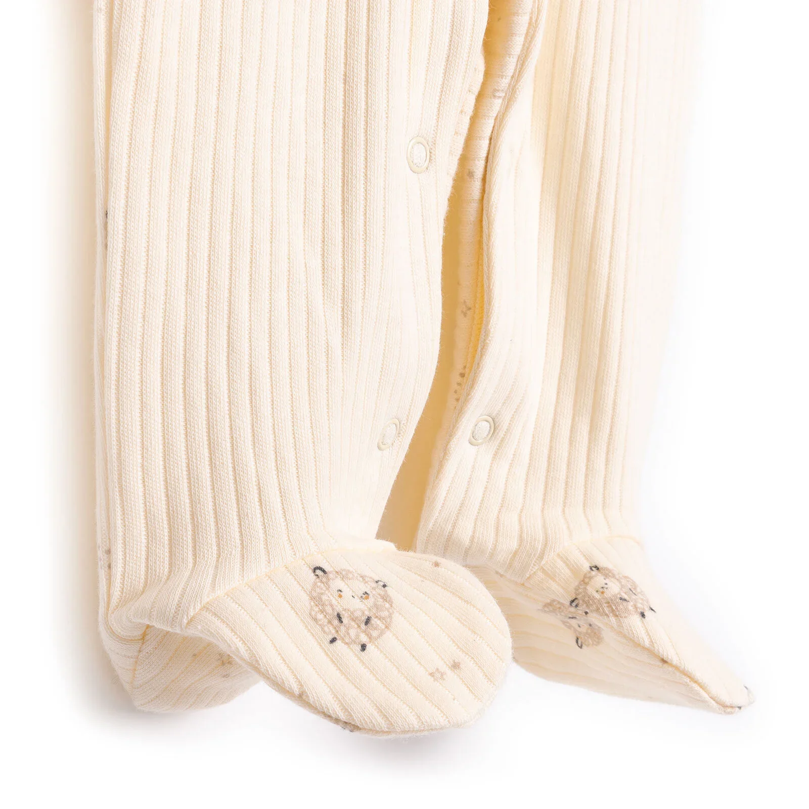 Bebetto Newborn Organic Little Lamp Footed Jumpsuit - Ecru - Image 7