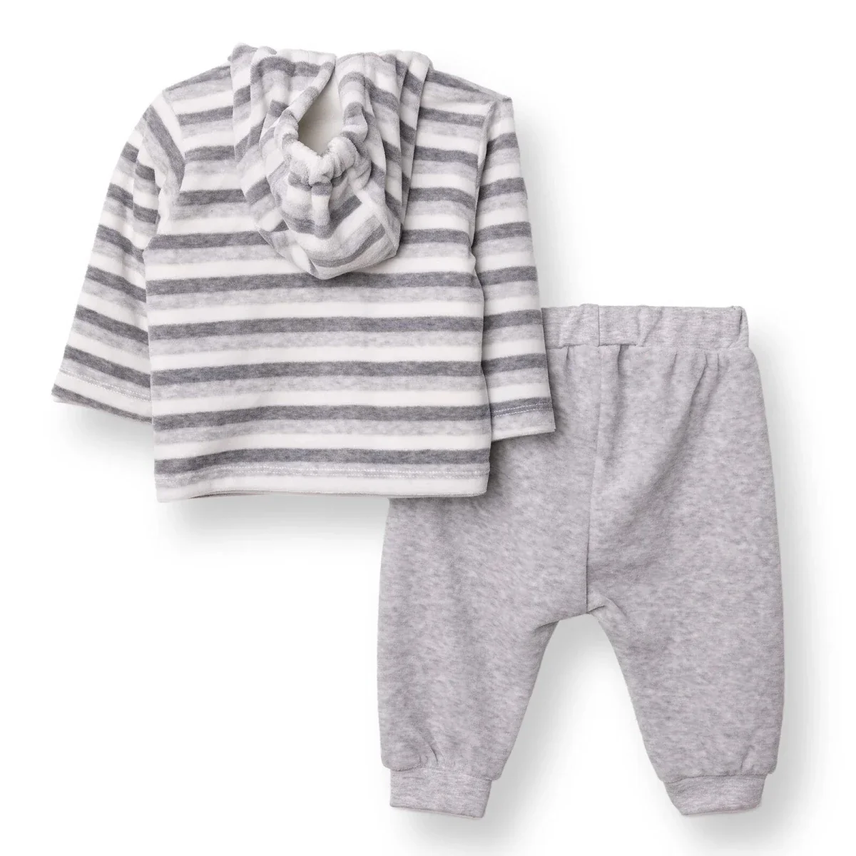 Bebetto Newborn Sweatshirt-Cardigan-Footless Bottom - Grey - Image 2