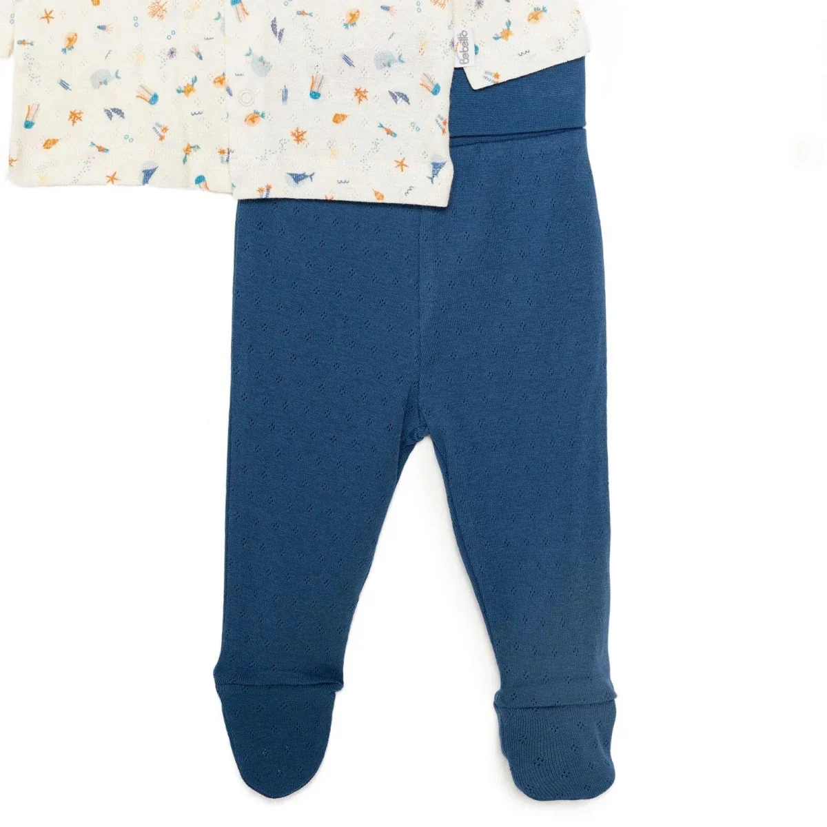 Bebetto Ship Boy Boy Cardigan - Footed Bottom - Navy Blue - Image 4