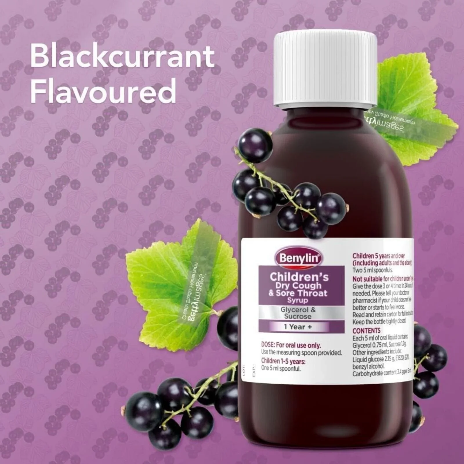 Benylin Children's Dry Cough and Sore Throat Syrup 1+ year 125ml - Image 7