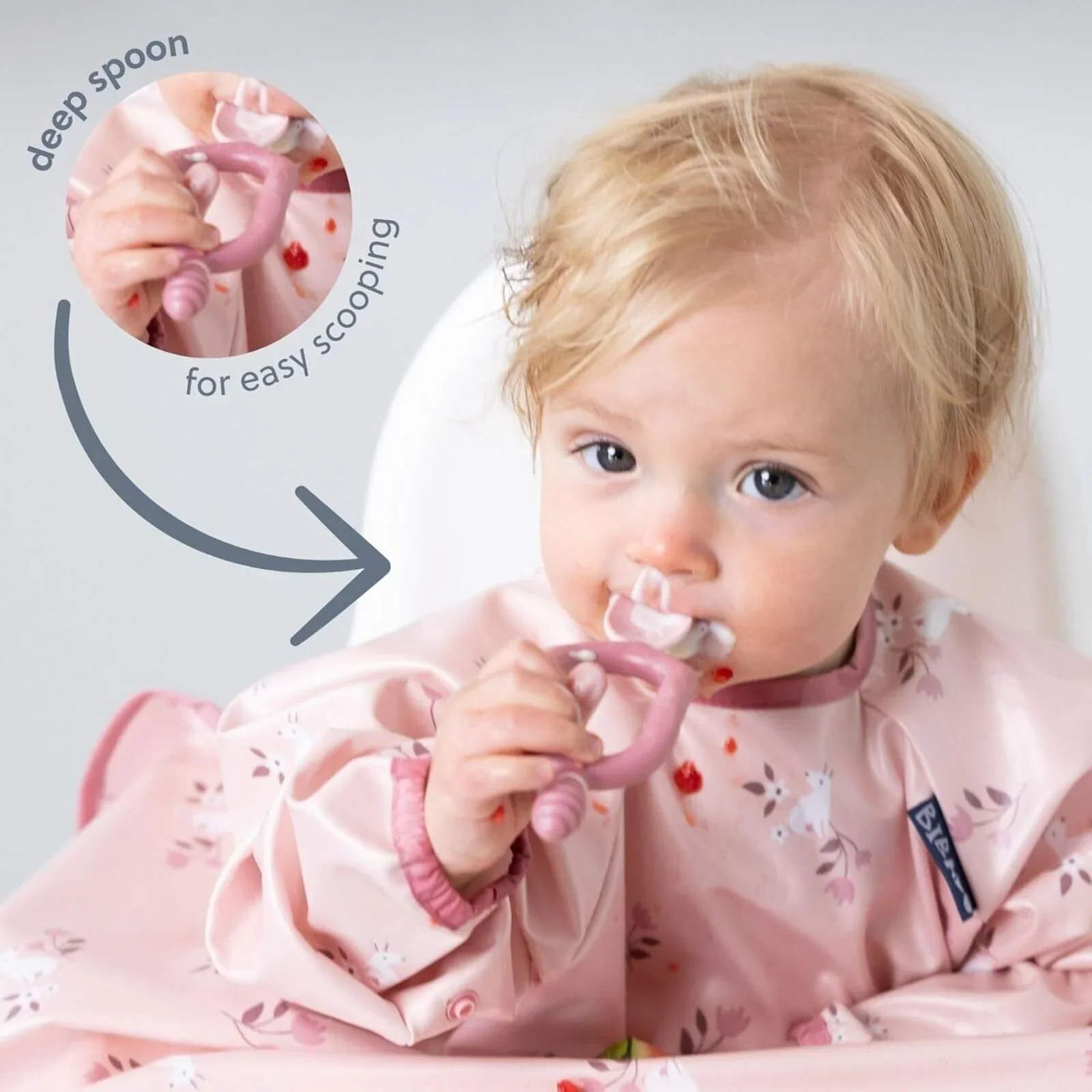 Bibado Dippit Baby Weaning Spoons 6+ months Pack of 2 - Blush - Image 7