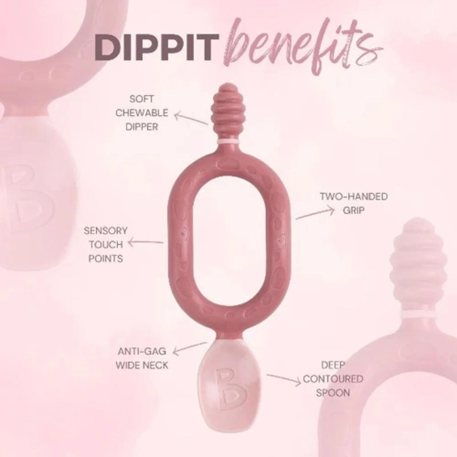 Bibado Dippit Baby Weaning Spoons 6+ months Pack of 2 - Fawn - Image 10