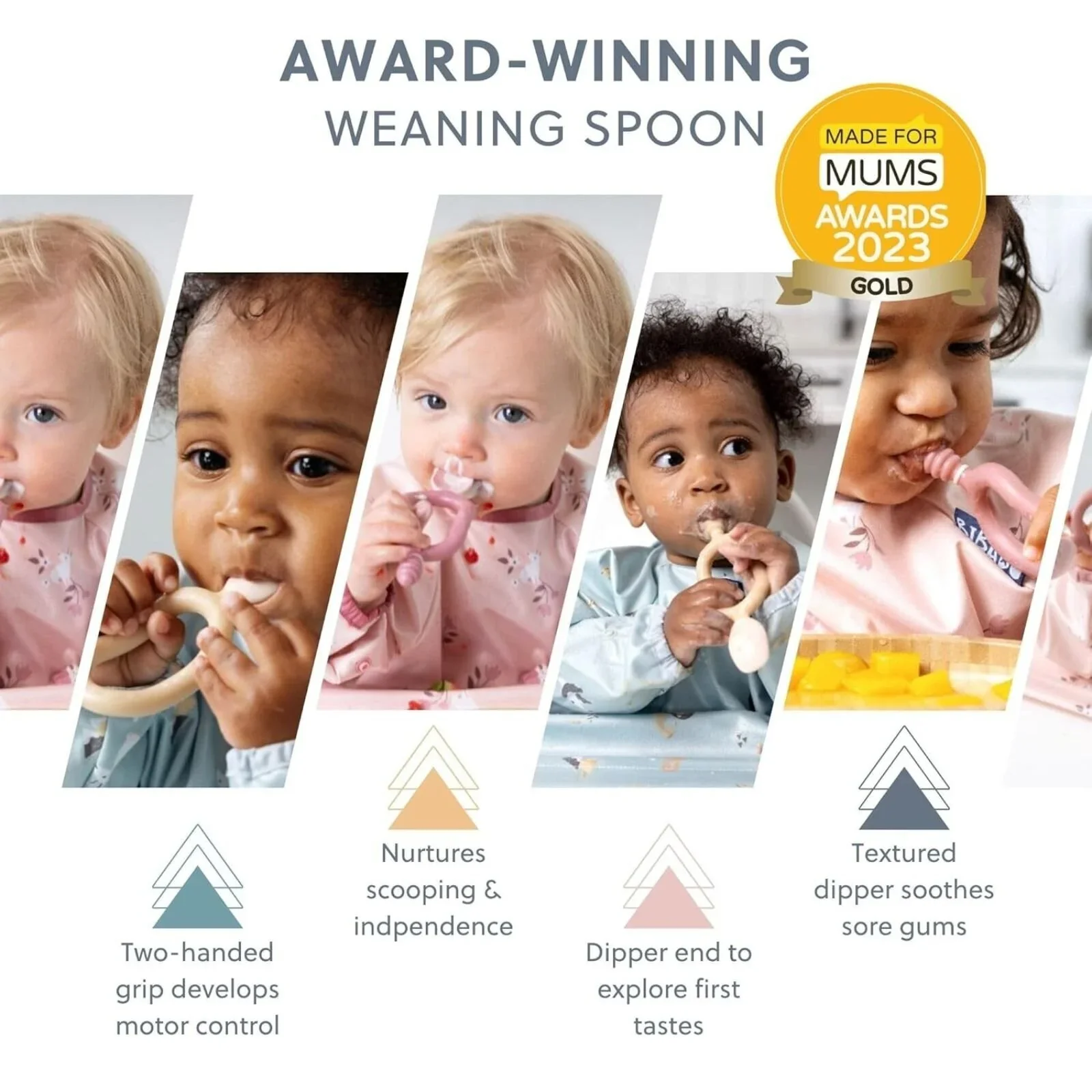 Bibado Dippit Baby Weaning Spoons 6+ months Pack of 2 - Fawn - Image 9
