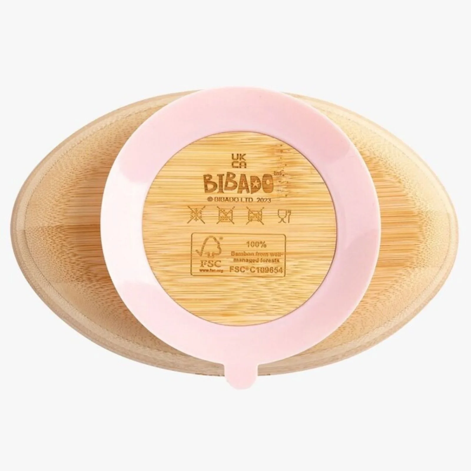 Bibado Natural Bamboo Suction Bowl - Blush - Image 3