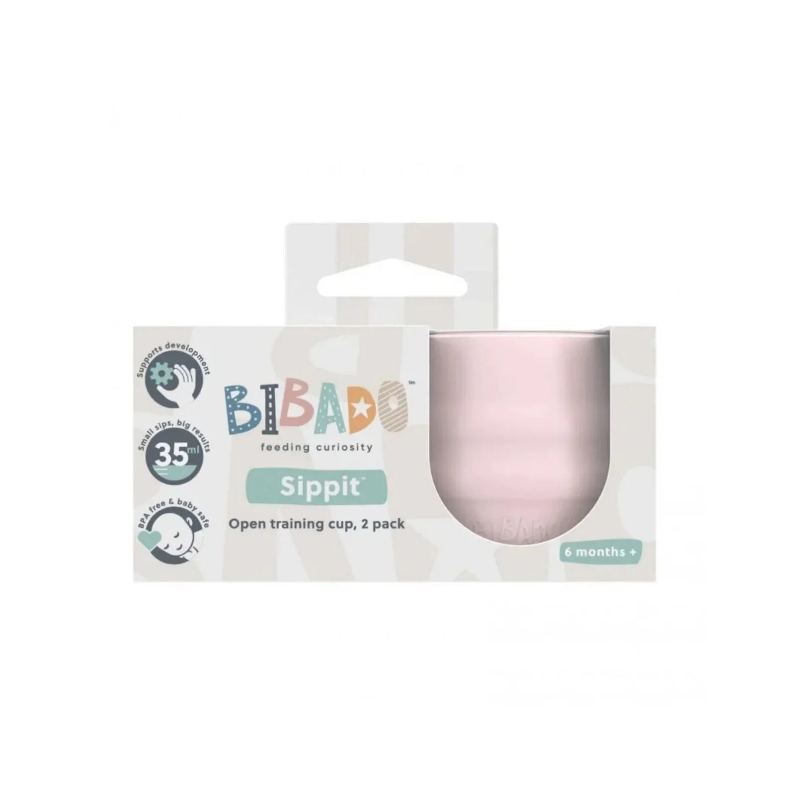 Bibado Sippit Silicone Open Training Cup 6+ months Pack of 2 - Blush - Image 3