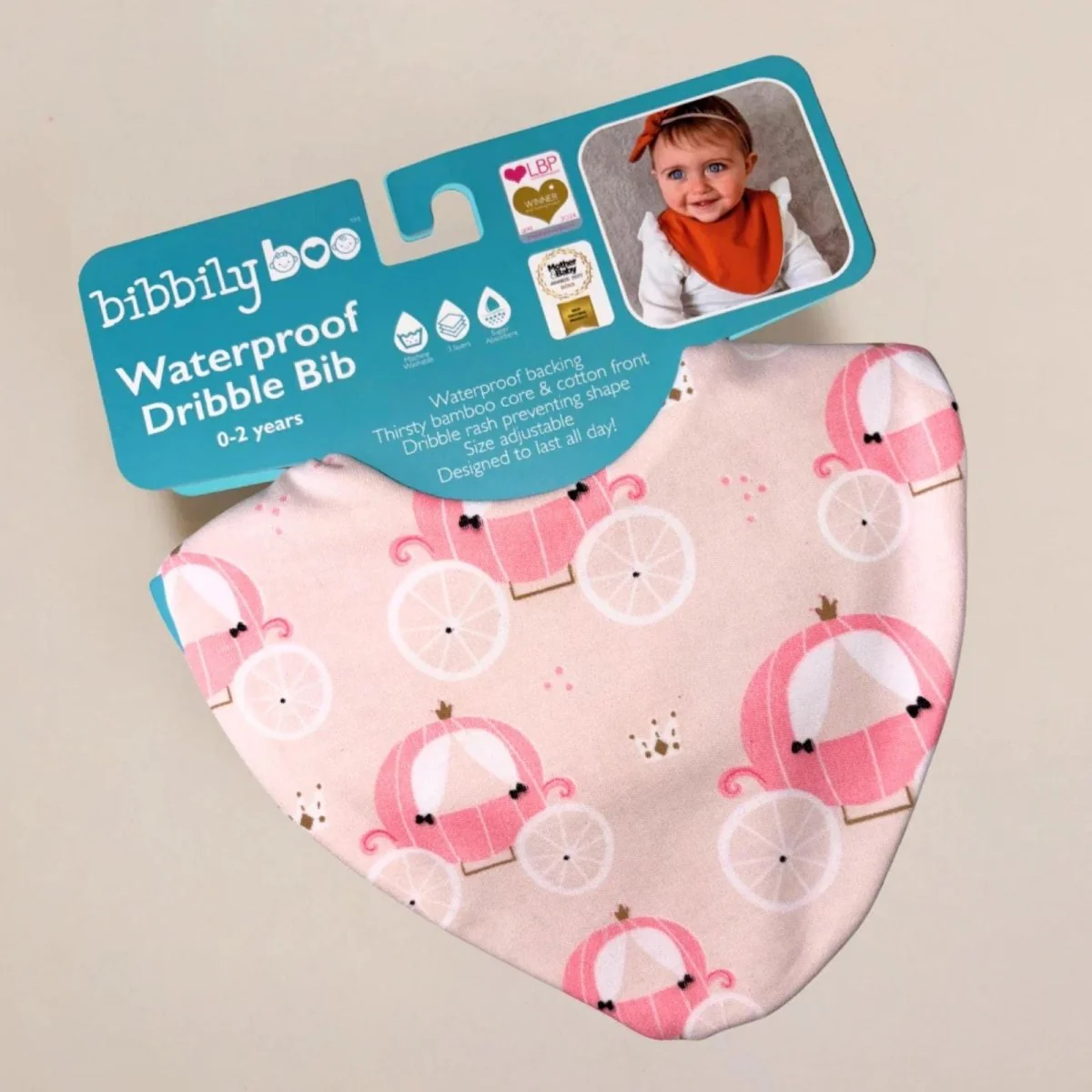 Bibbilyboo Waterproof Dribble Bib Pack of 3 - Princess - Image 5