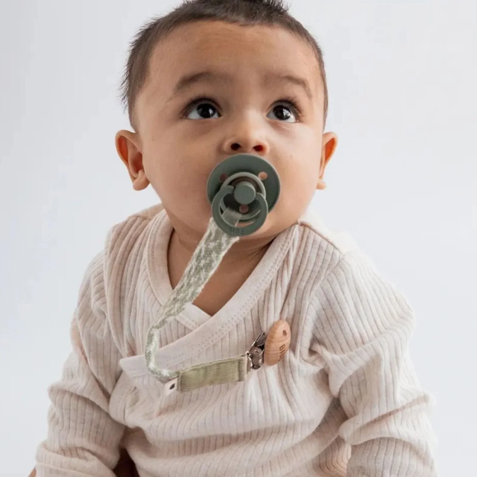 BIBS Soother Clip Braided - Petrol & Baby Blue - Image 2