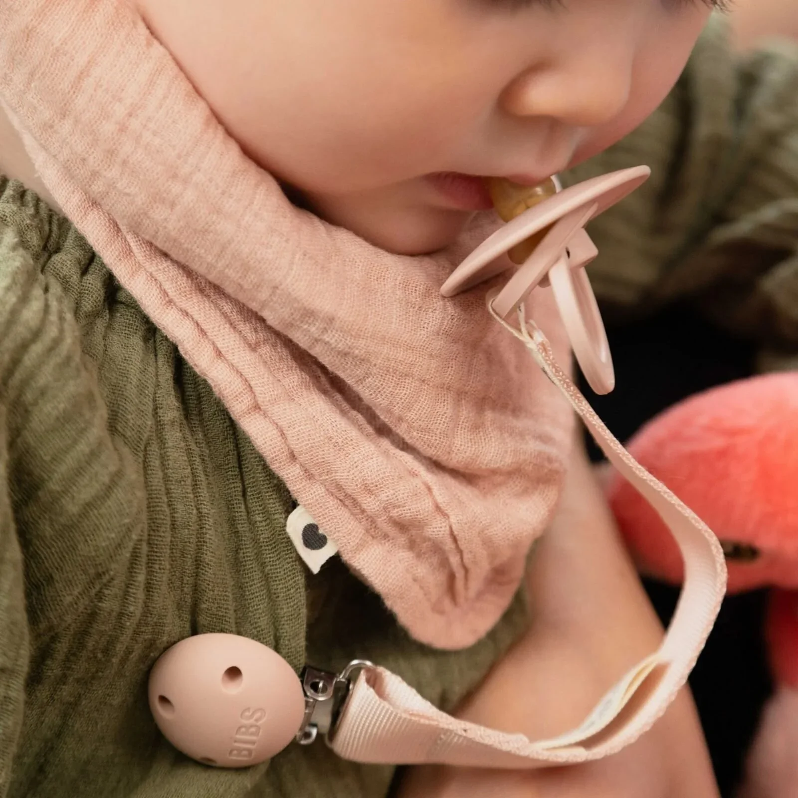 BIBS Soother Clip Ribbon - Blush - Image 4