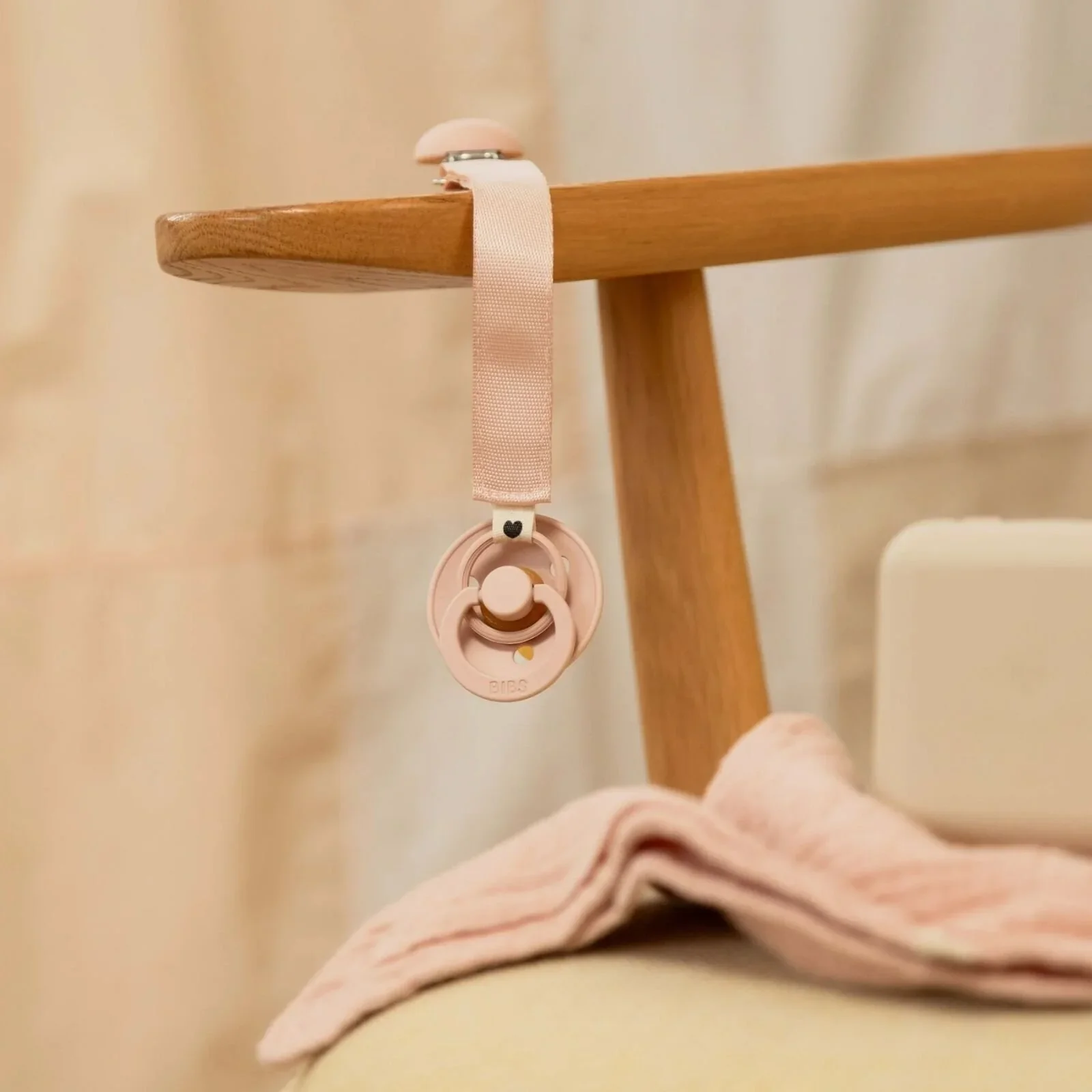 BIBS Soother Clip Ribbon - Blush - Image 5