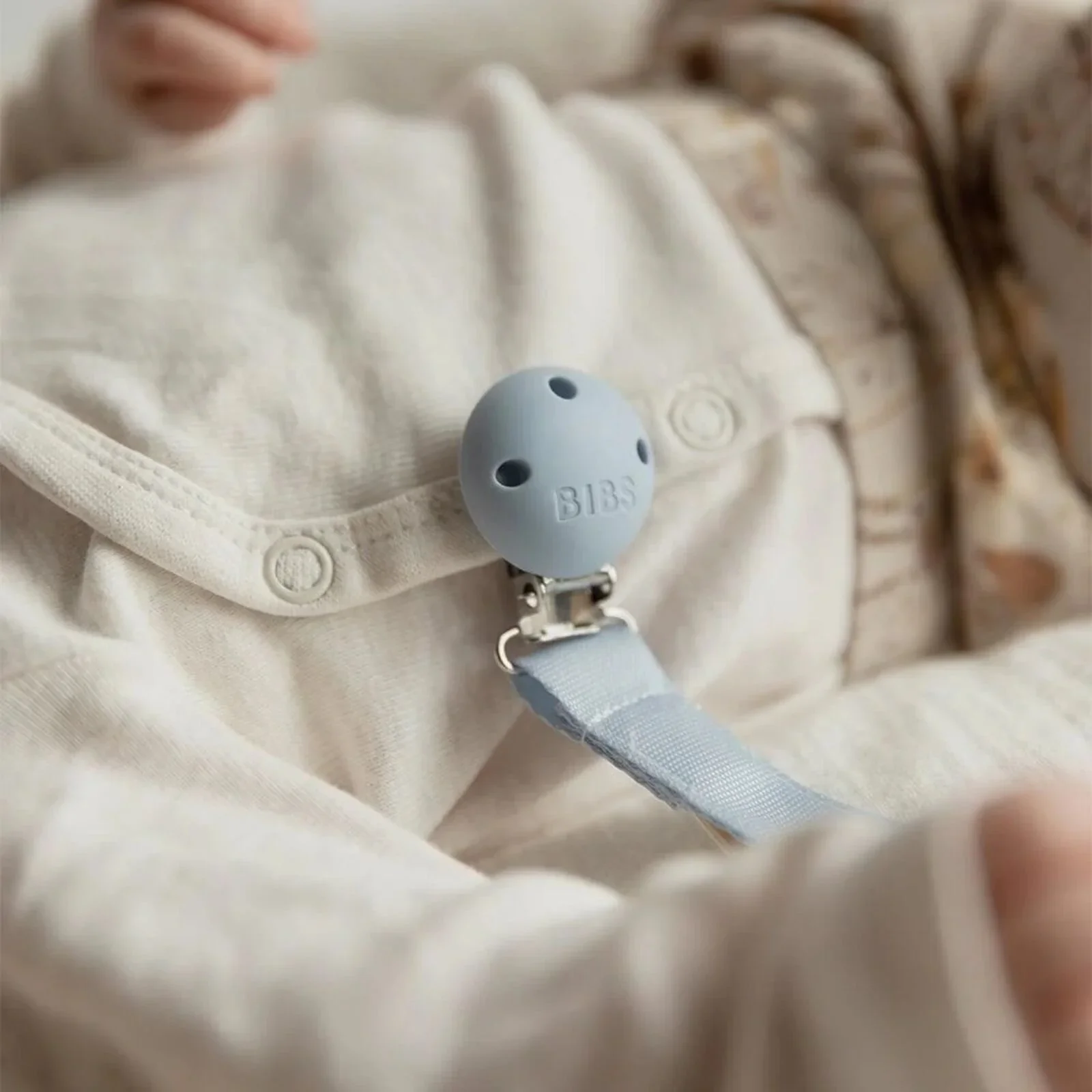 BIBS Soother Clip Ribbon - Dusty Blue - Image 4