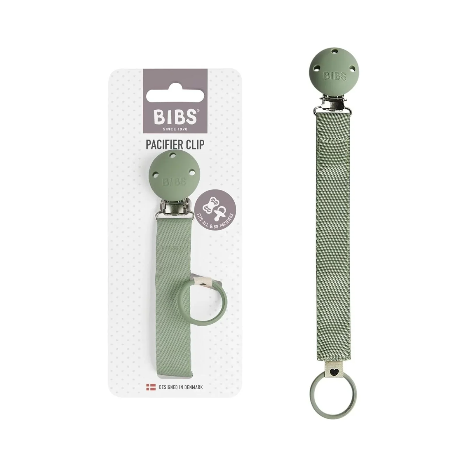 BIBS Soother Clip Ribbon - Sage - Image 3