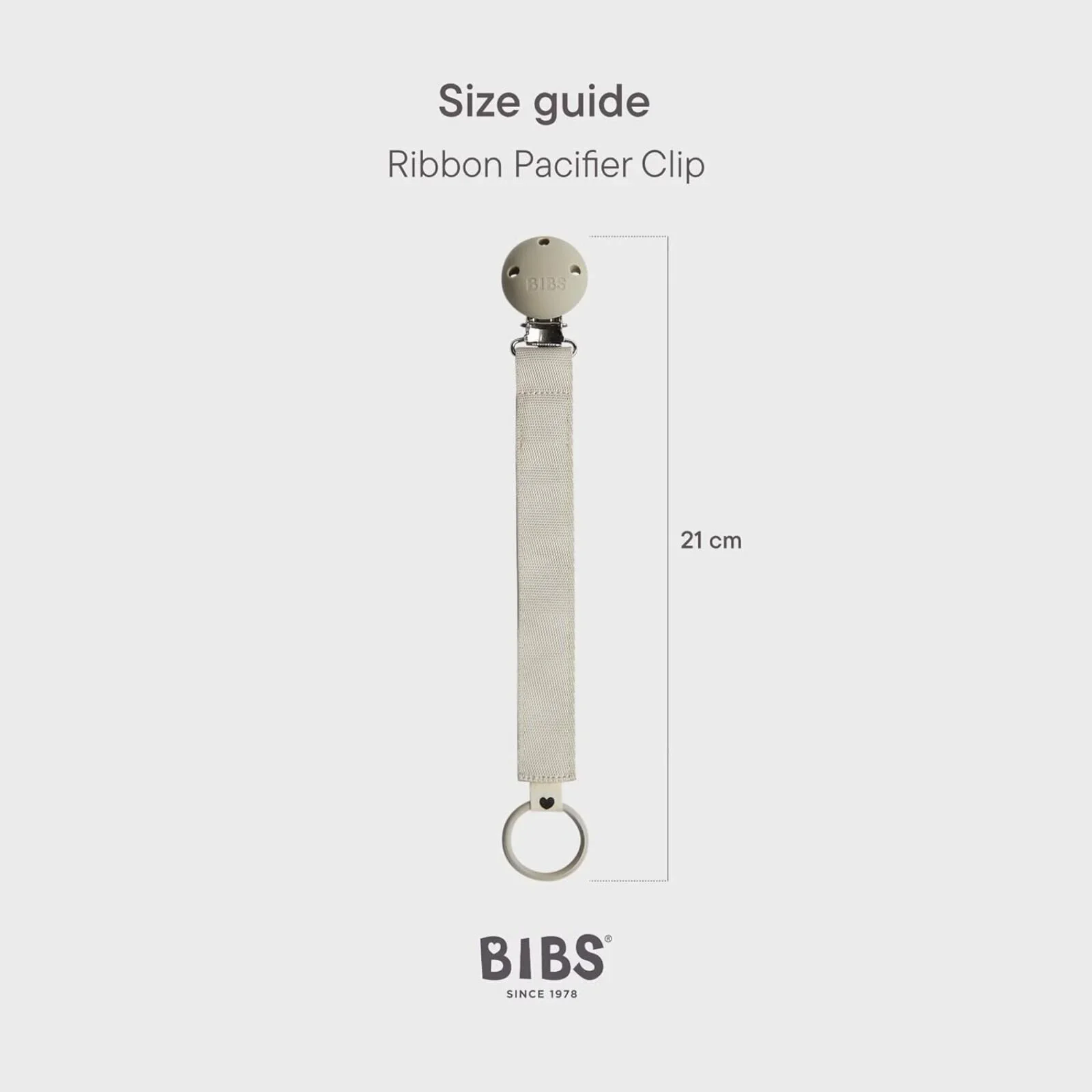 BIBS Soother Clip Ribbon - Sand - Image 2