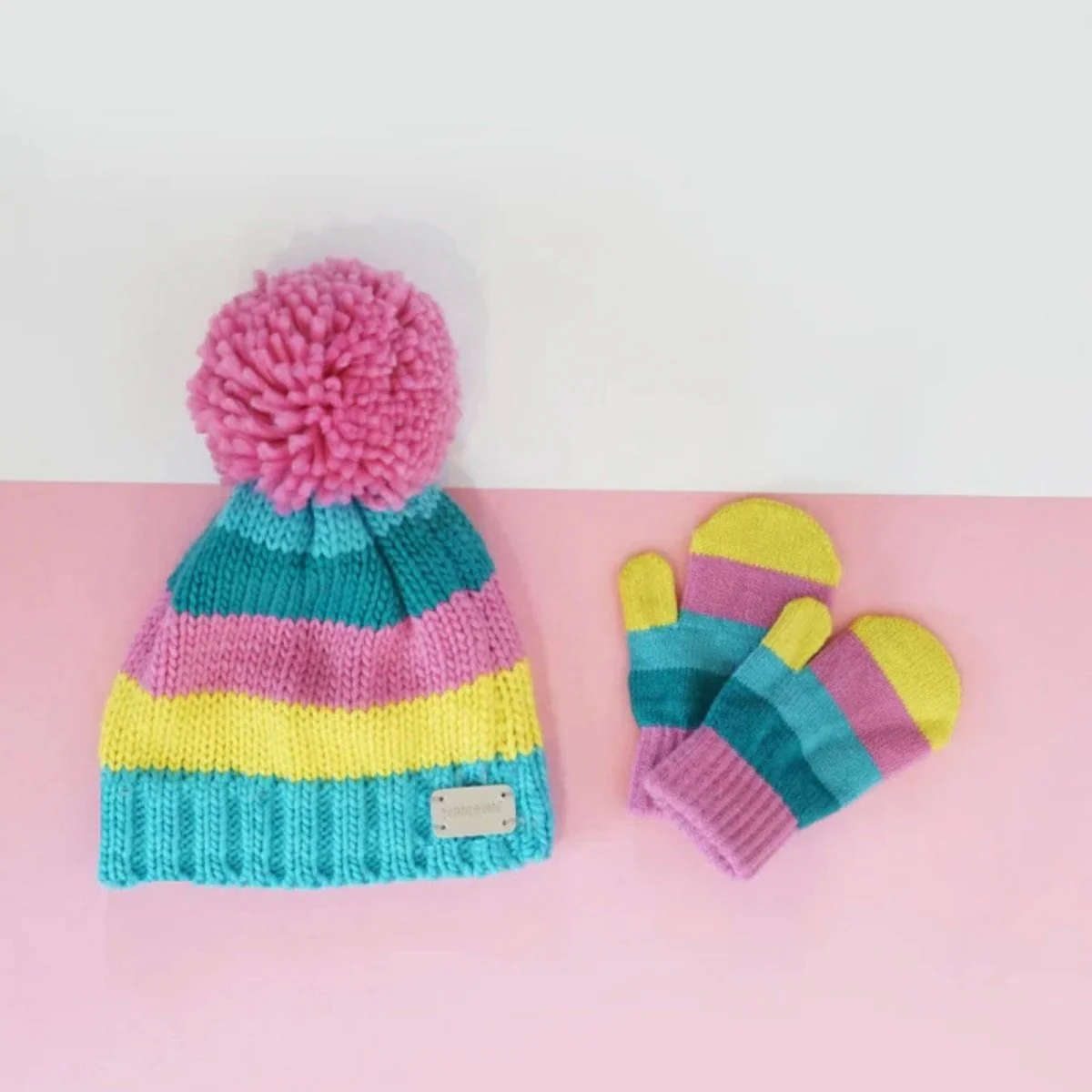 Blade & Rose Bright Striped Mittens 2-6 Years Blue/Red/Yellow - Image 2