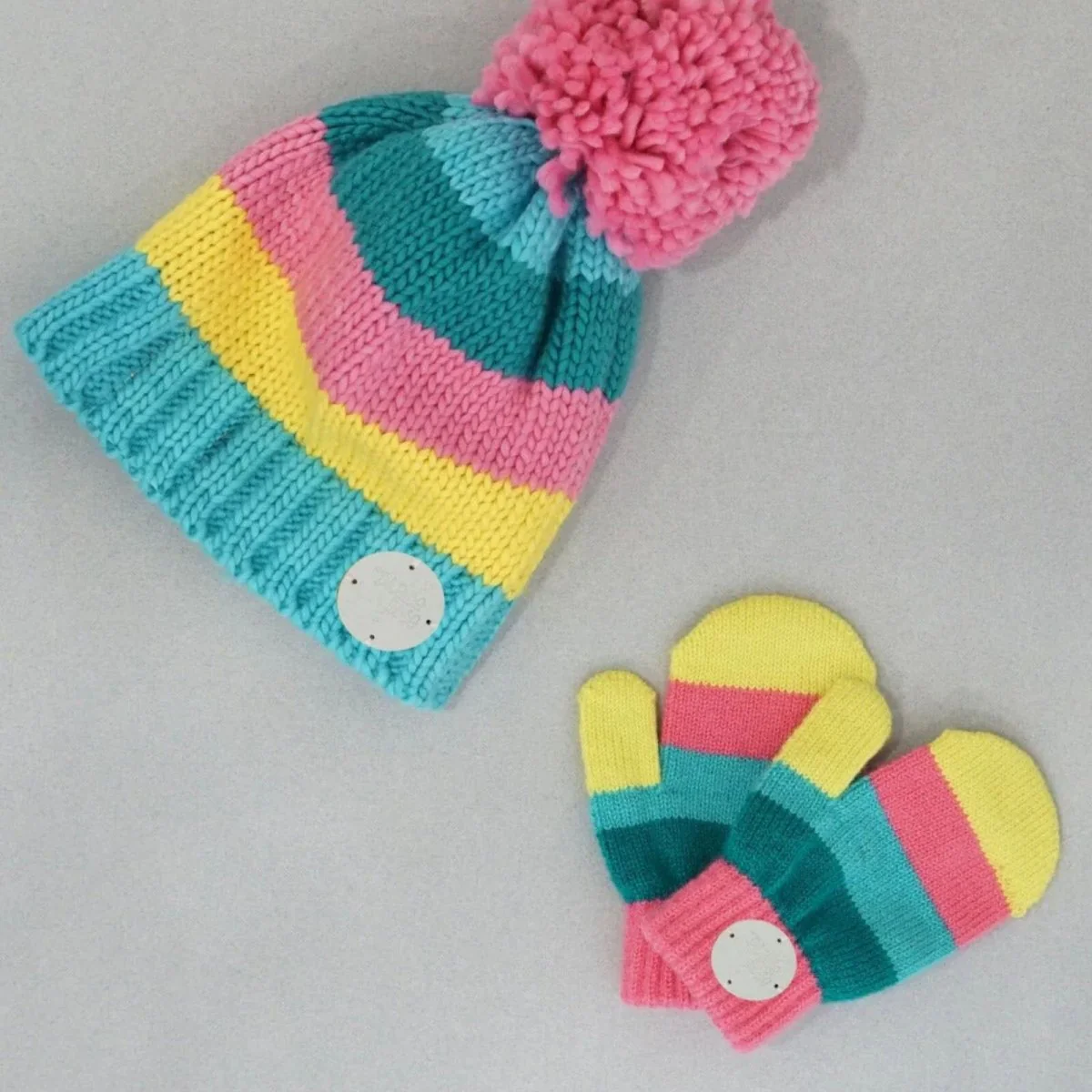 Blade & Rose Bright Striped Mittens 2-6 Years Blue/Red/Yellow - Image 3