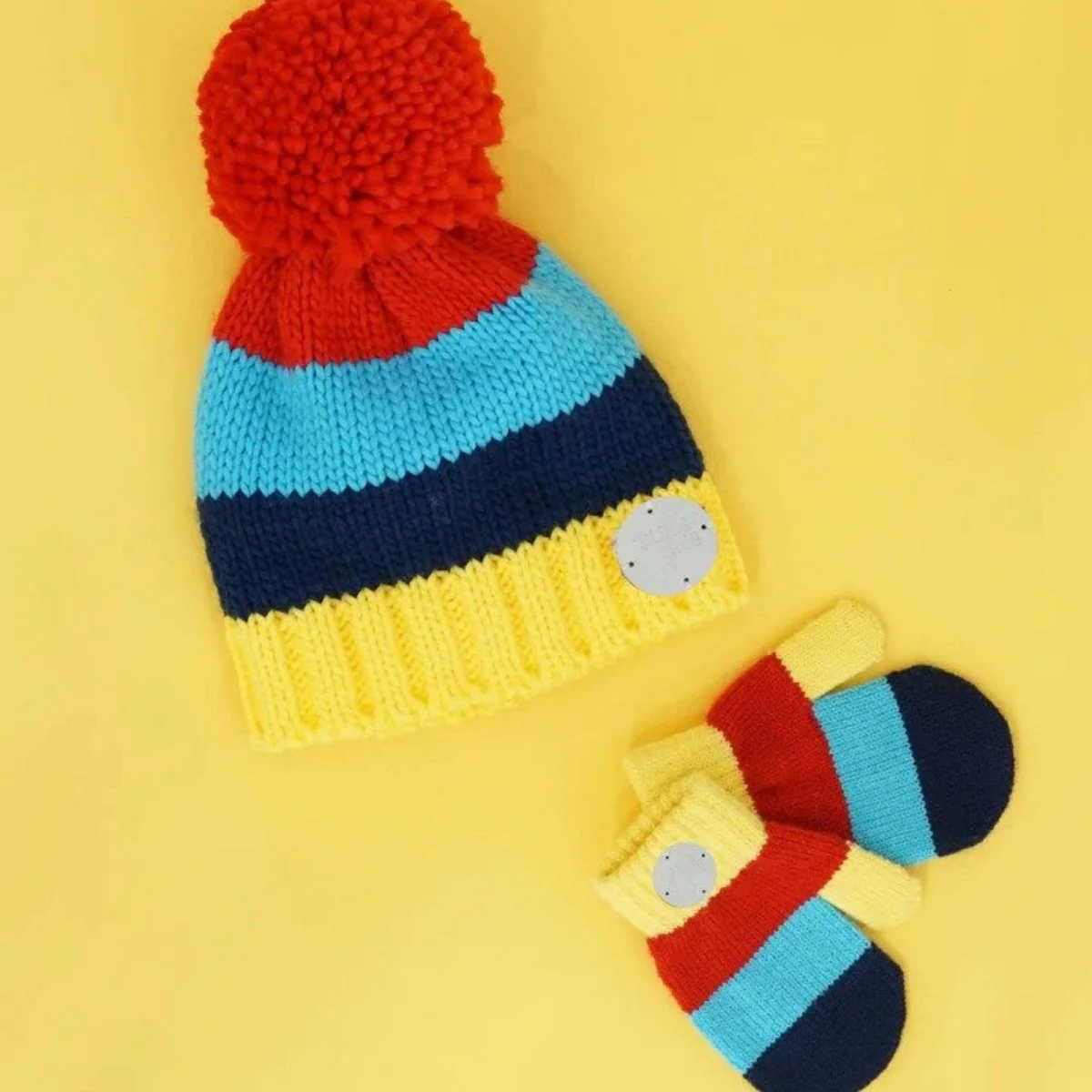 Blade & Rose Bright Striped Mittens 2-6 Years Blue/Red/Yellow - Image 3