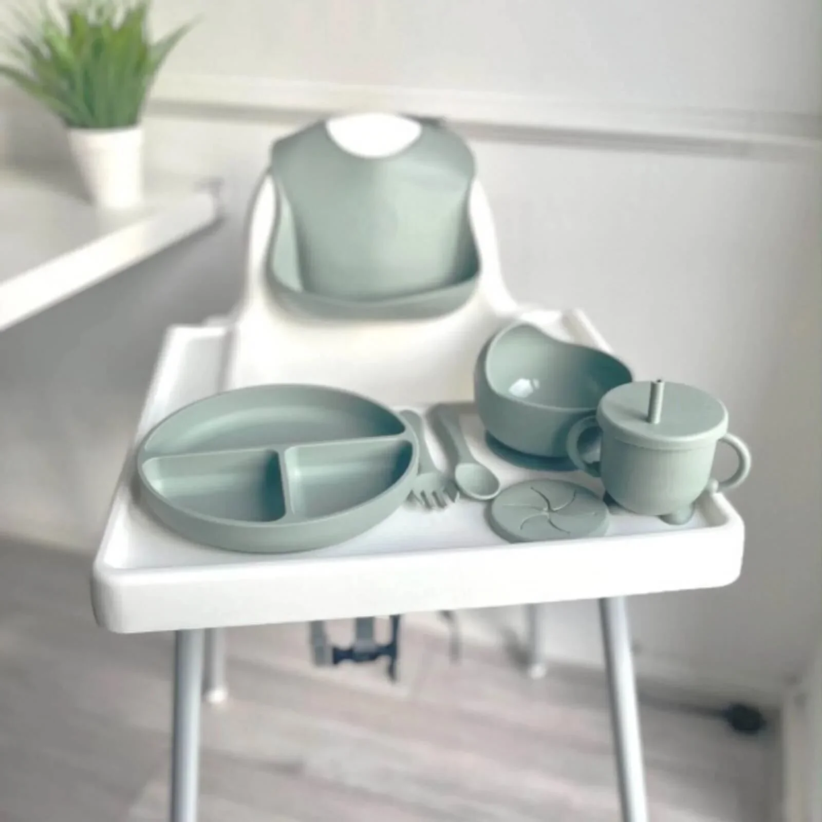 BLW Essentials Silicone Feeding Set - Sage - Image 2