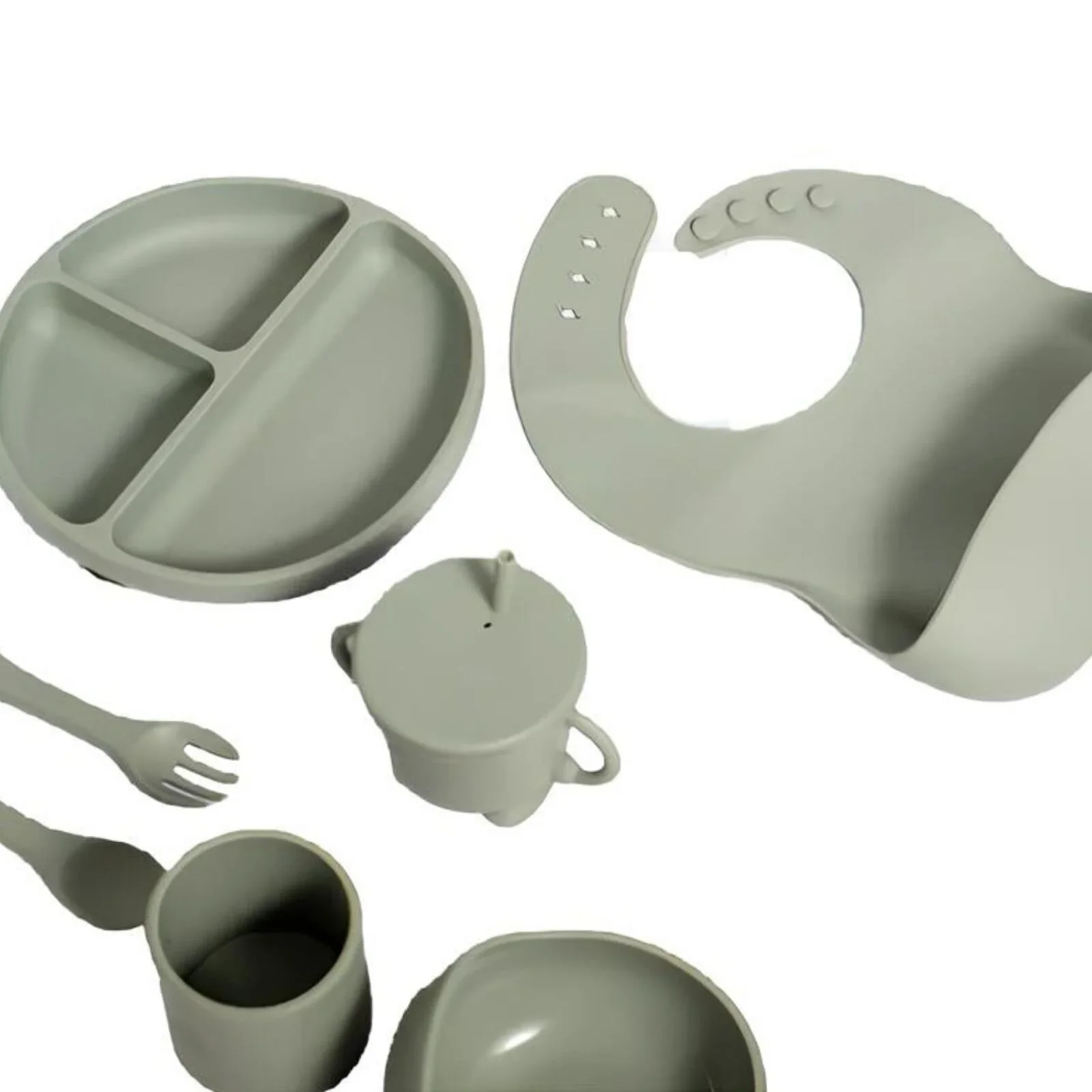 BLW Essentials Silicone Feeding Set - Sage - Image 4