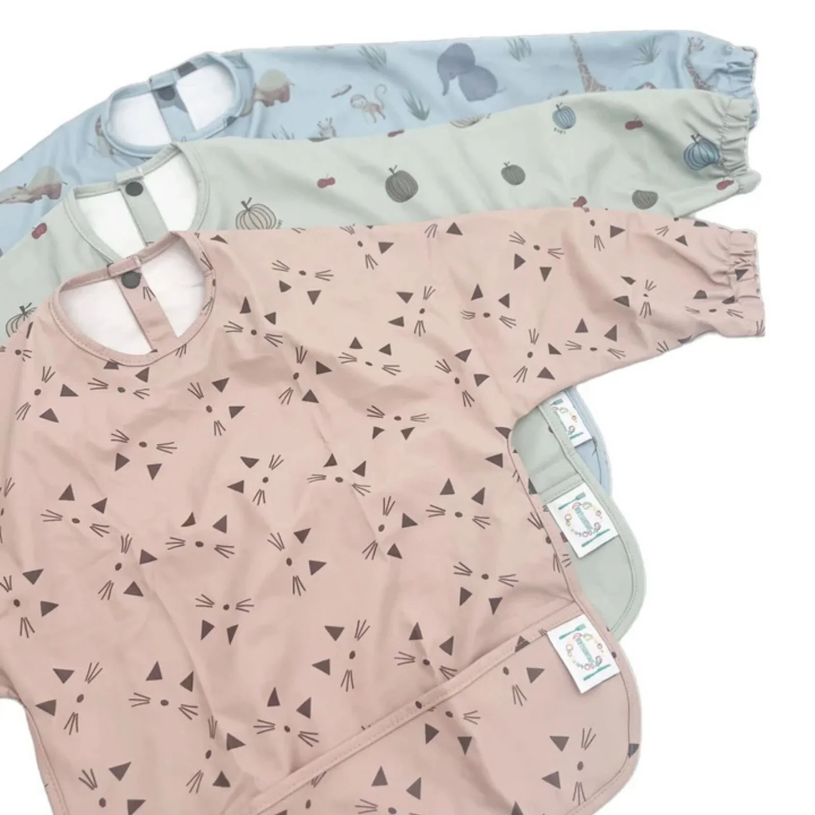 BLW Essentials Waterproof Long Sleeved Coverall Bib - Pink - Image 5