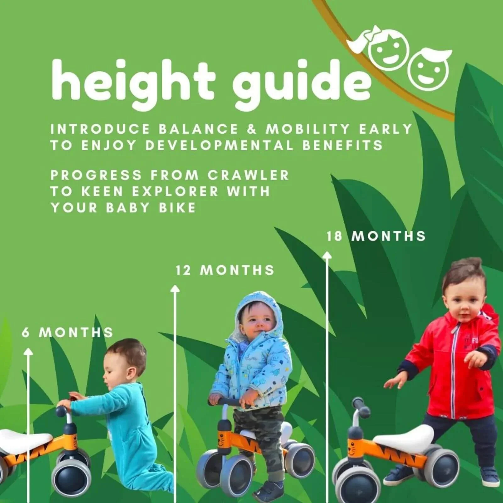 BOLDCUBE Baby Balance Bike - Green - Image 6