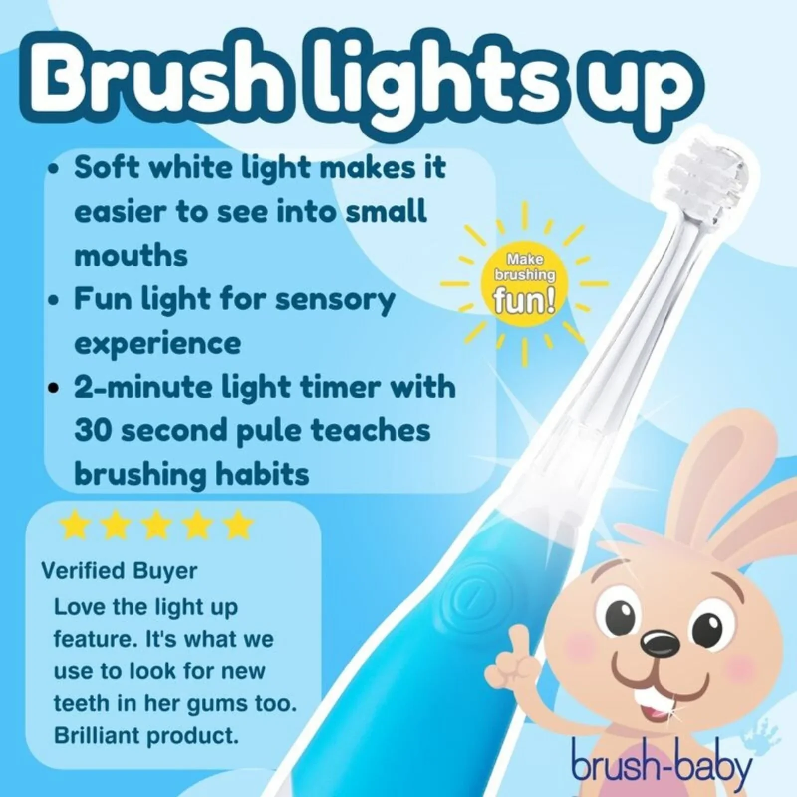 brush-baby BabySonic Electric Toothbrush 0-3 years - Blue - Image 6