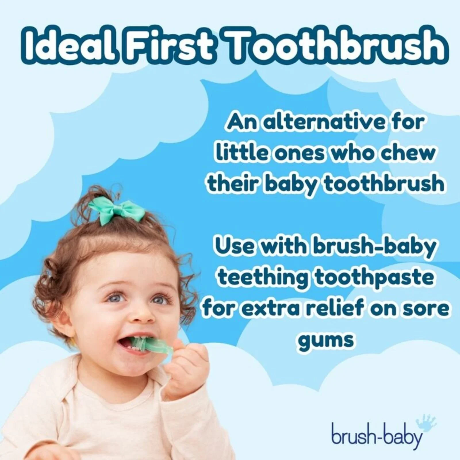 brush-baby Chewable Toothbrush Pack of 2 - Teal - Image 4