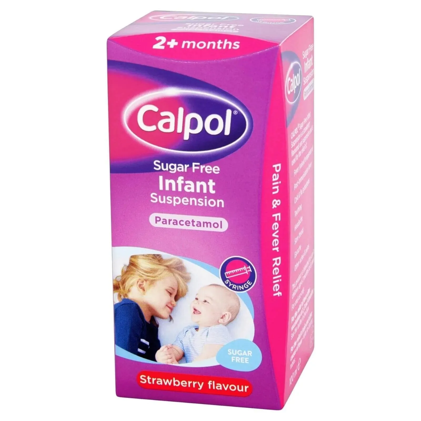 Calpol Sugar Free Infant Suspension Paracetamol Strawberry Flavour 100ml - Image 2