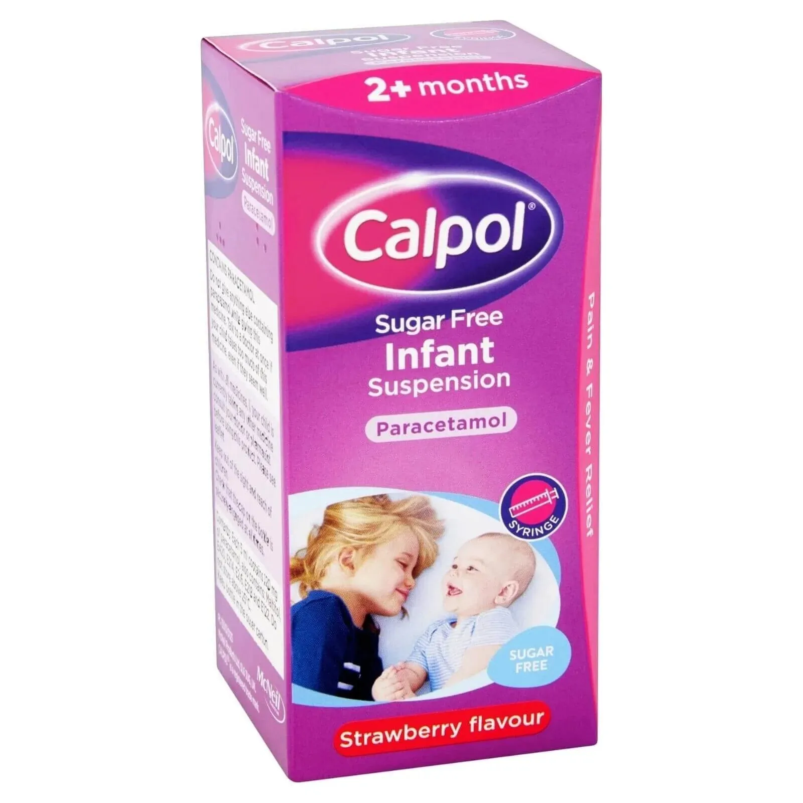 Calpol Sugar Free Infant Suspension Paracetamol Strawberry Flavour 100ml - Image 3
