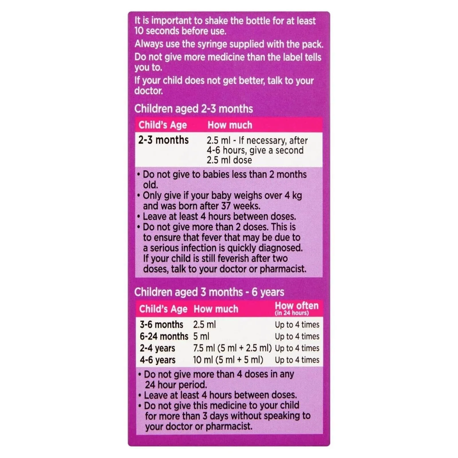 Calpol Sugar Free Infant Suspension Paracetamol Strawberry Flavour 100ml - Image 4