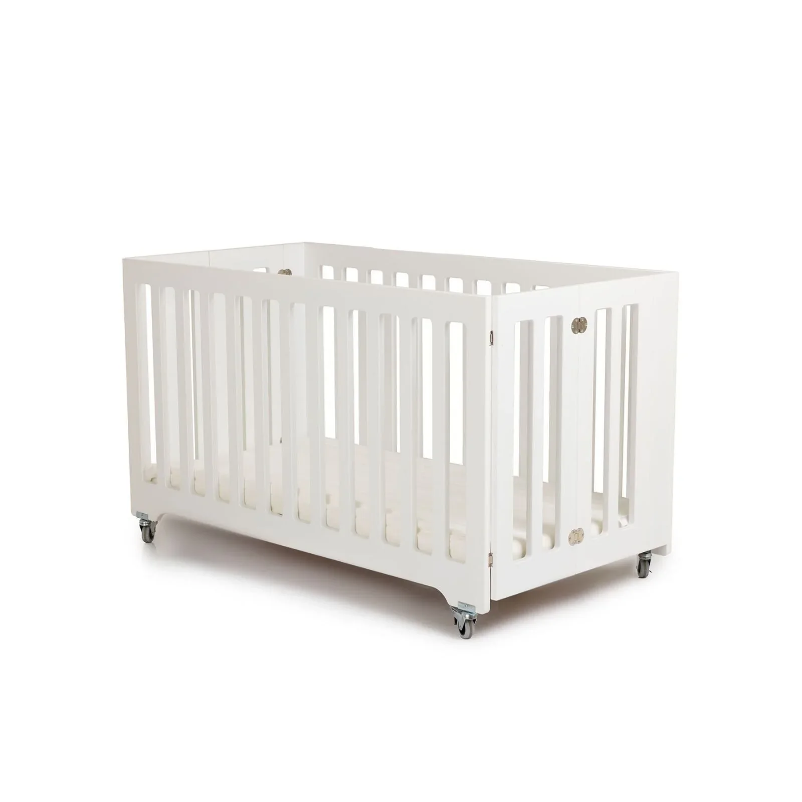 Caploonba Folding MDF Crib 60x120cm - White - Image 2
