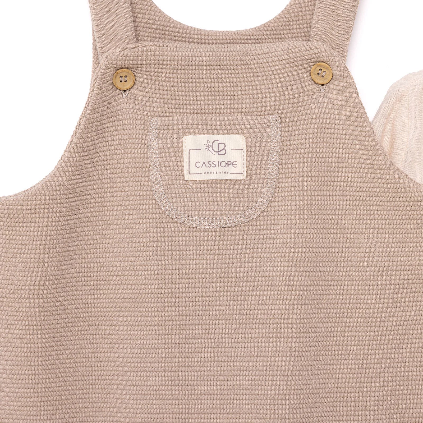 Cassiope Newborn Dungarees Set - Beige - Image 4