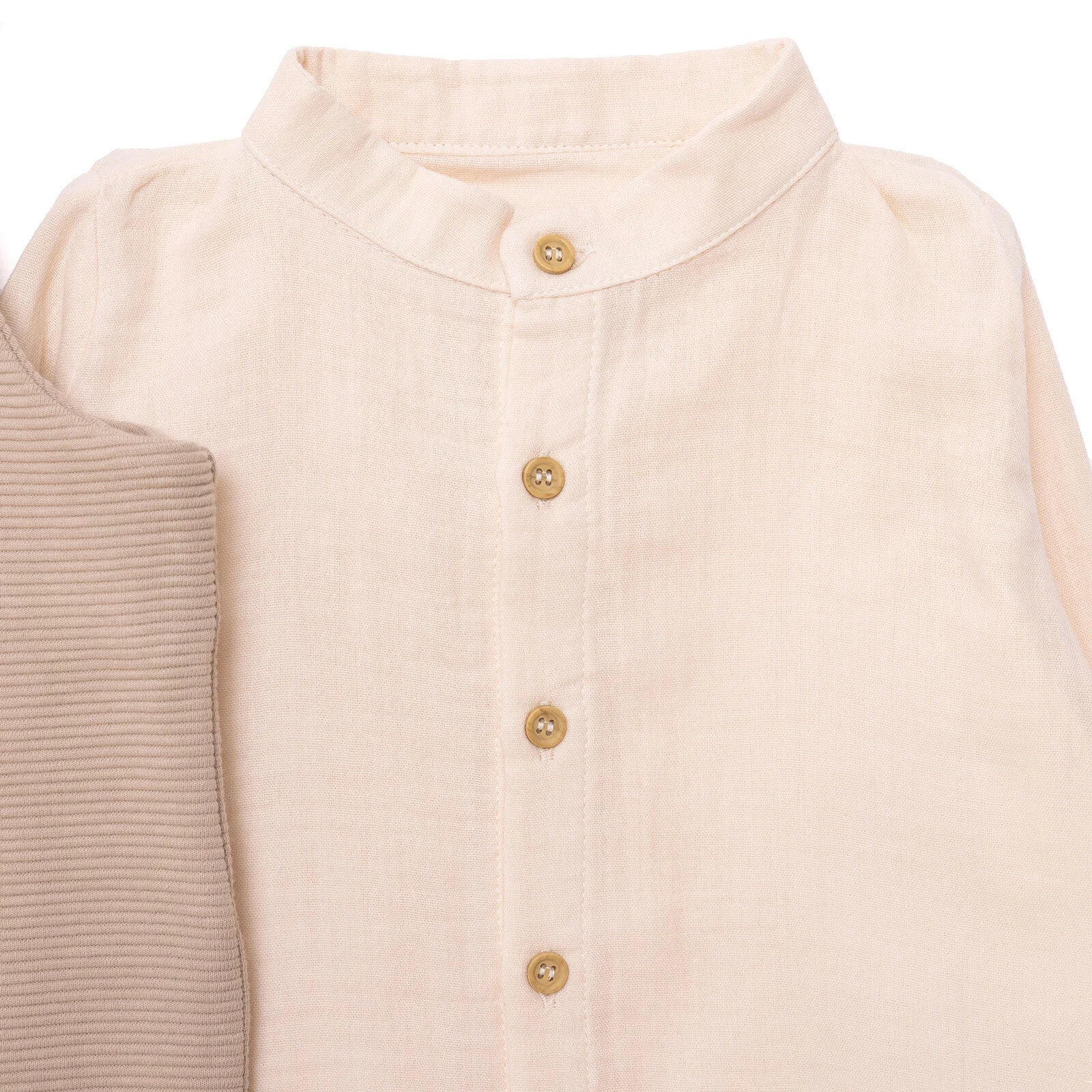 Cassiope Newborn Dungarees Set - Beige - Image 6