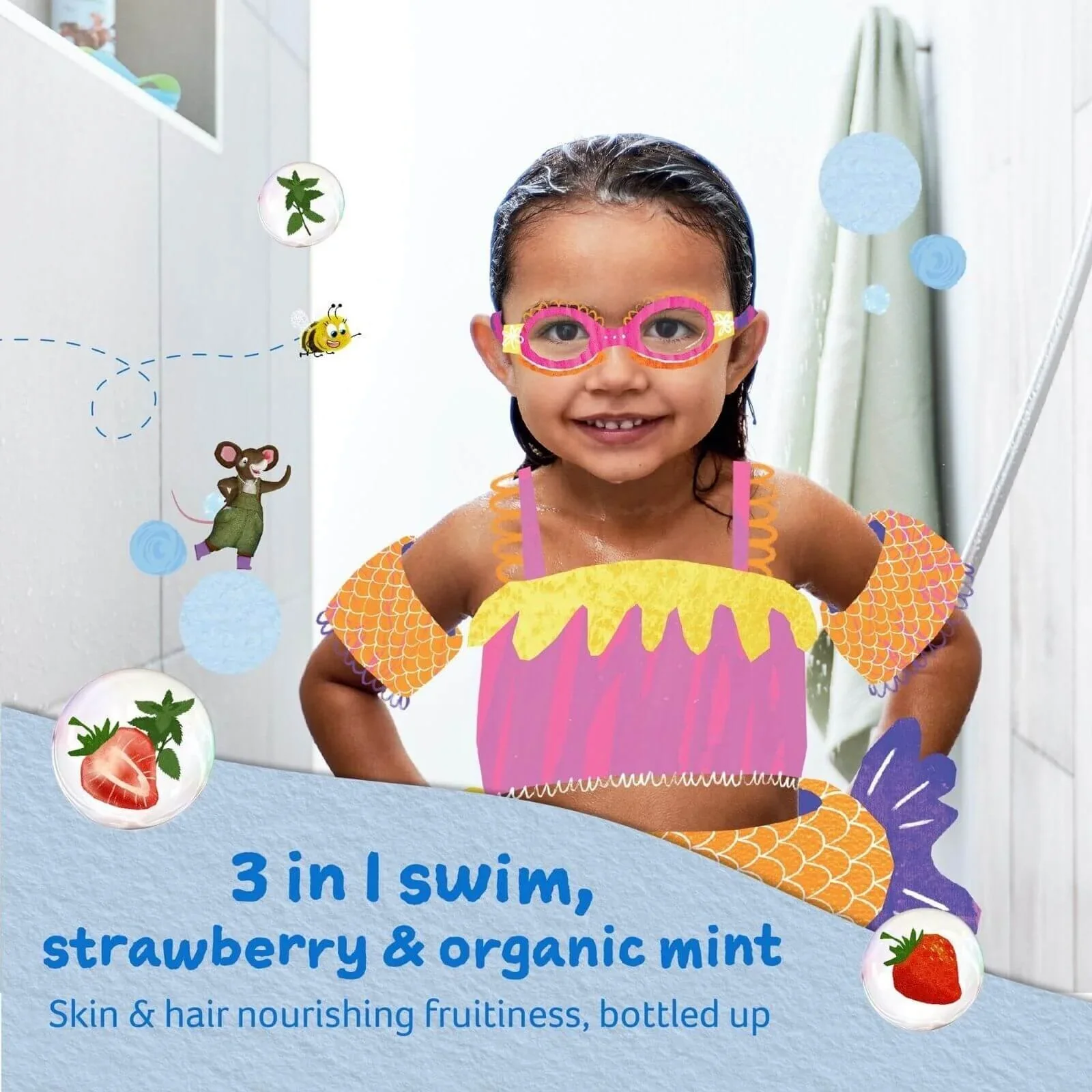 Childs Farm 3-in-1 Swim Strawberry & Organic Mint 250ml - Image 2