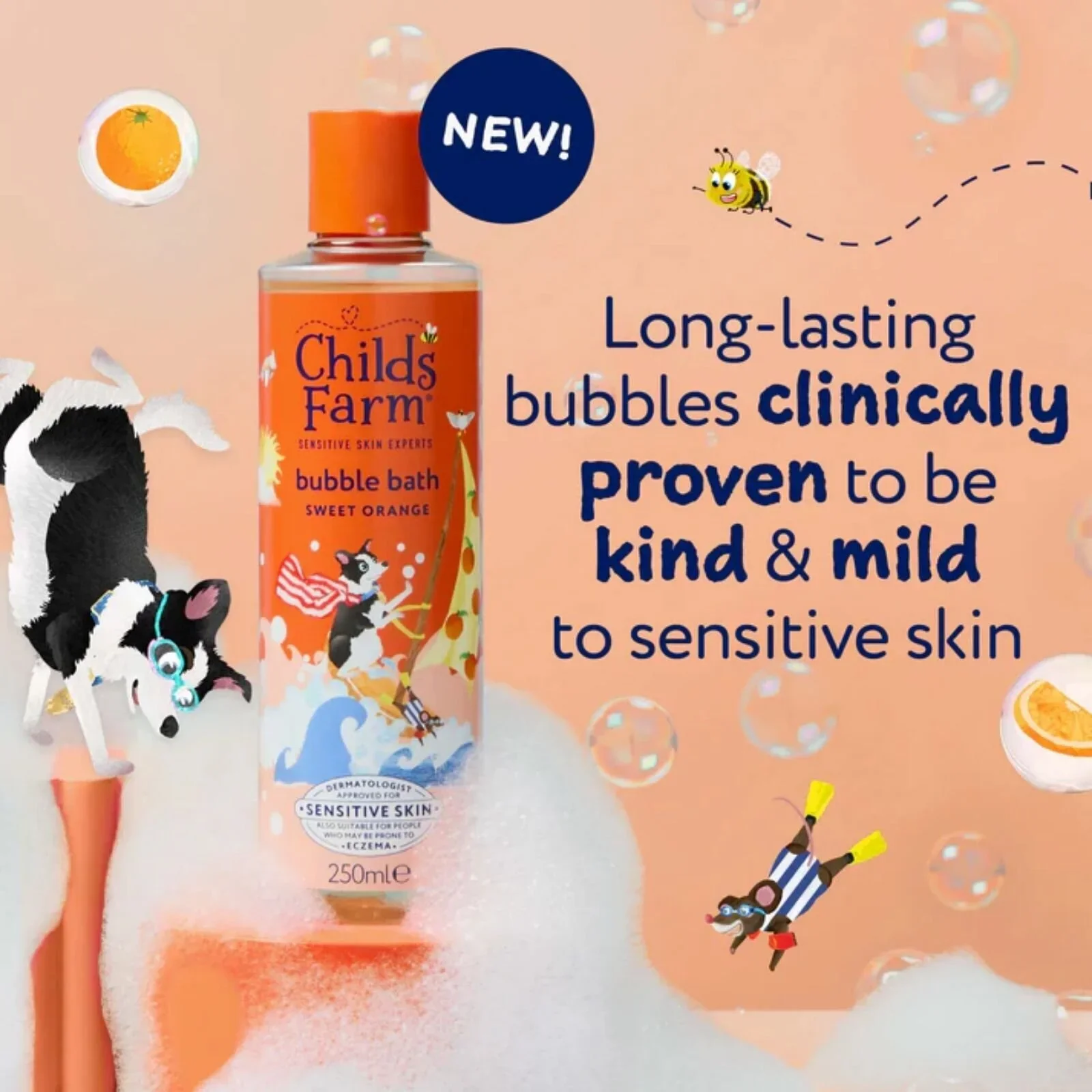Childs Farm Bubble Bath 250ml - Sweet Orange - Image 2