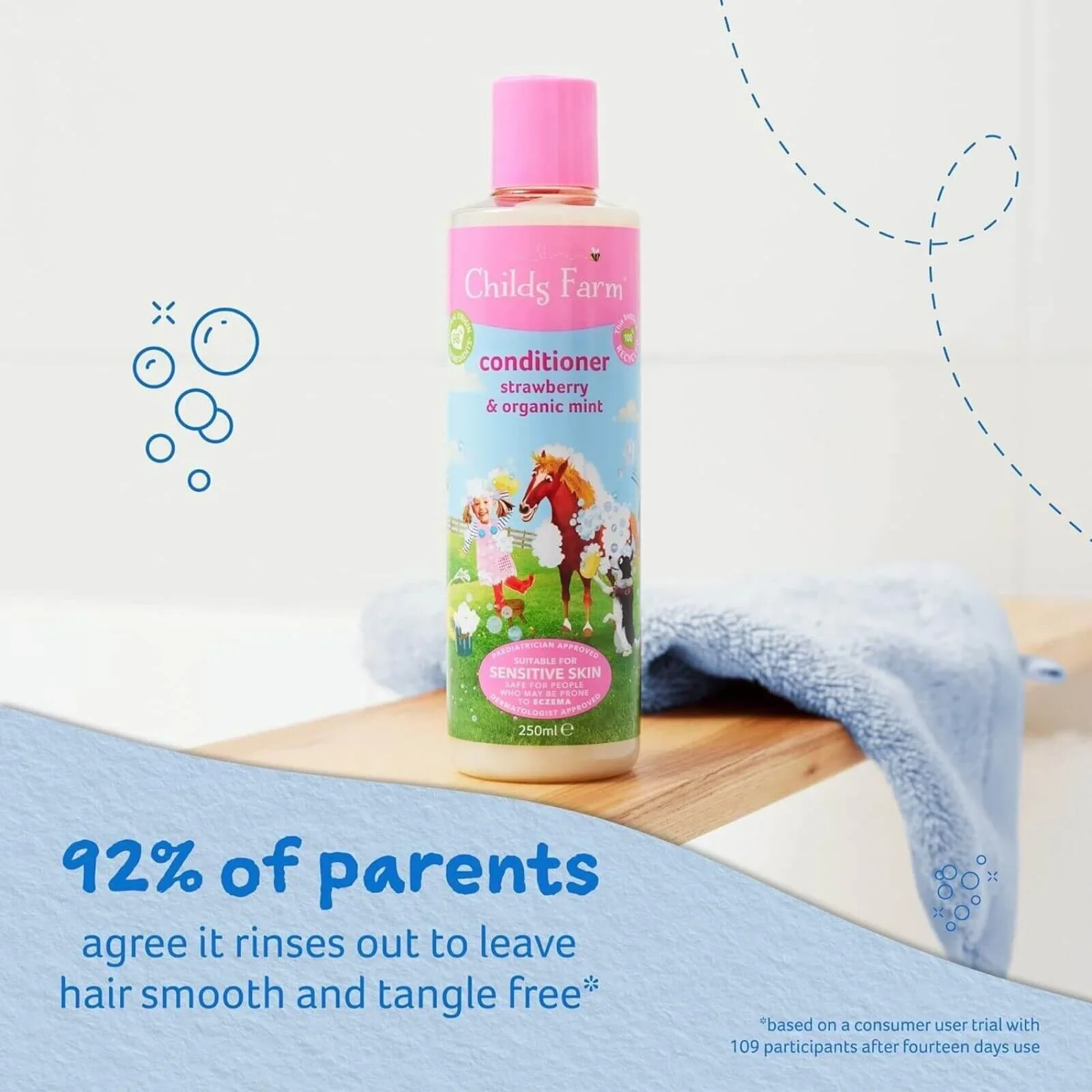 Childs Farm Conditioner Strawberry & Organic Mint 250ml - Image 3