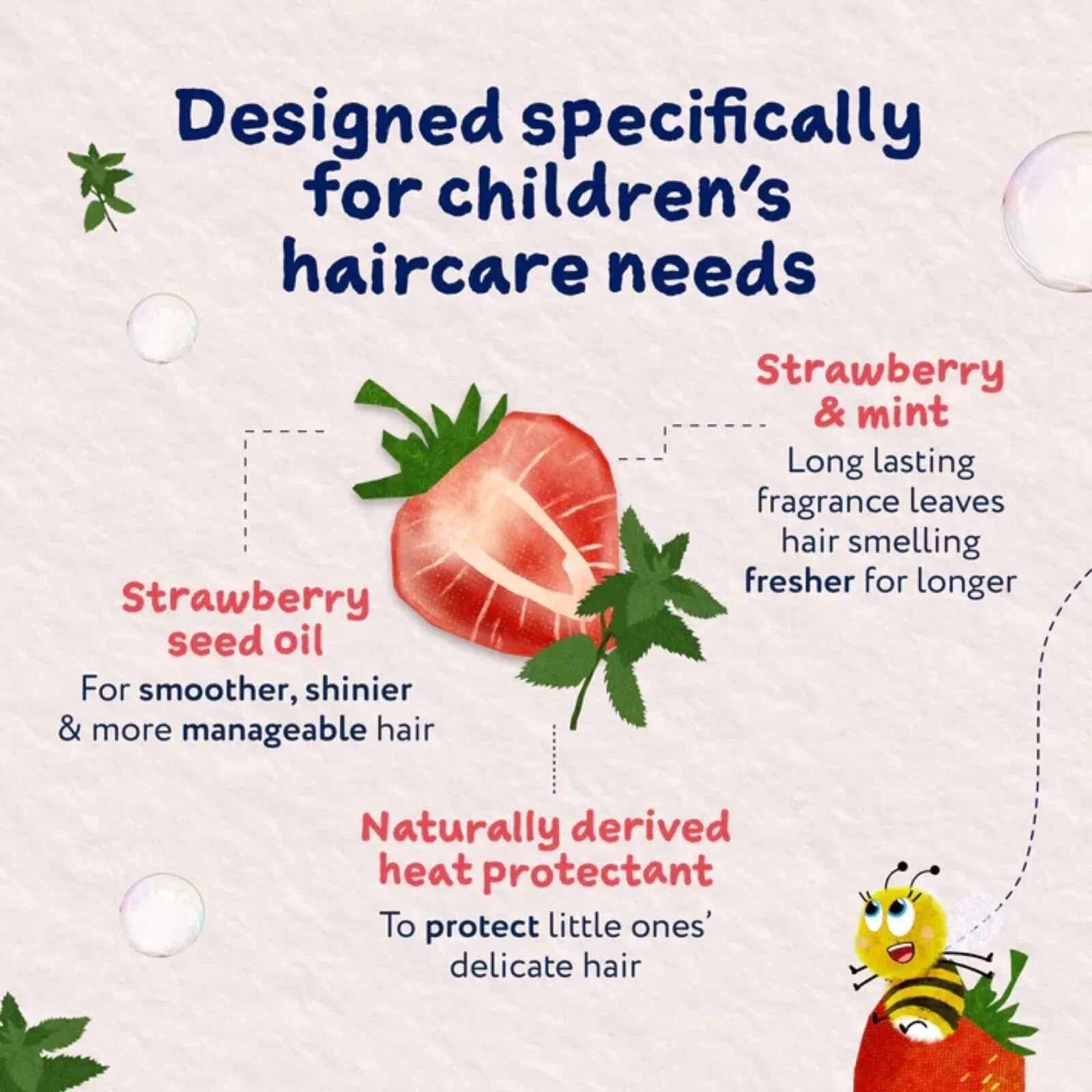 Childs Farm Tangle Taming 3-in-1 Hair Detangler 100ml - Strawberry & Mint - Image 5