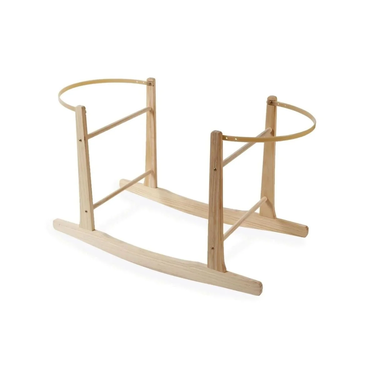 Clair de Lune Cream Dimple Palm Moses Basket with Rocking Stand - Image 3