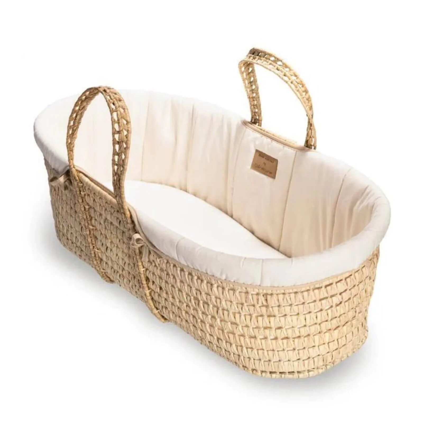 Clair de Lune Cream Organic Palm Moses Basket - Cream - Image 4